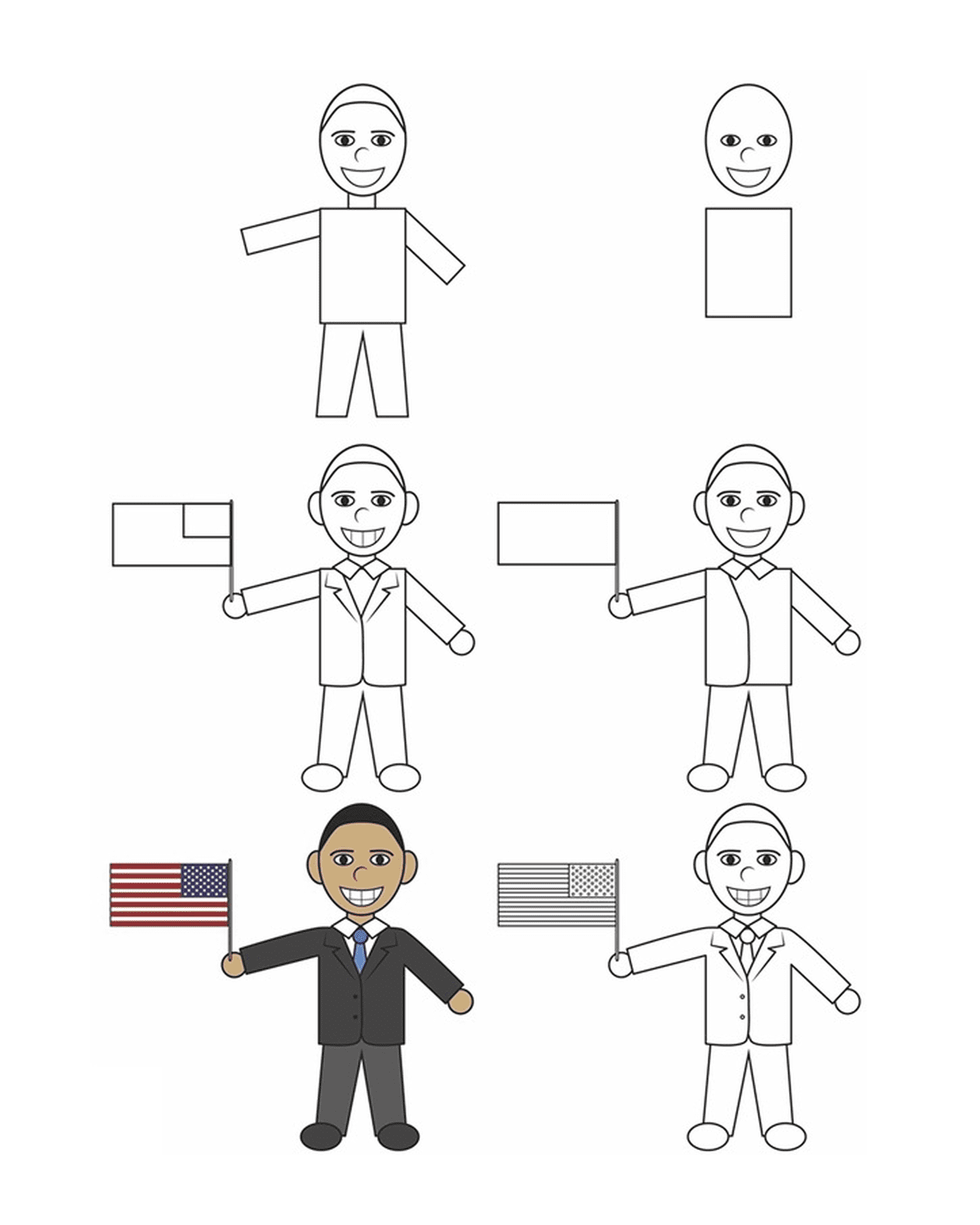  Как нарисовать Барака Обаму 