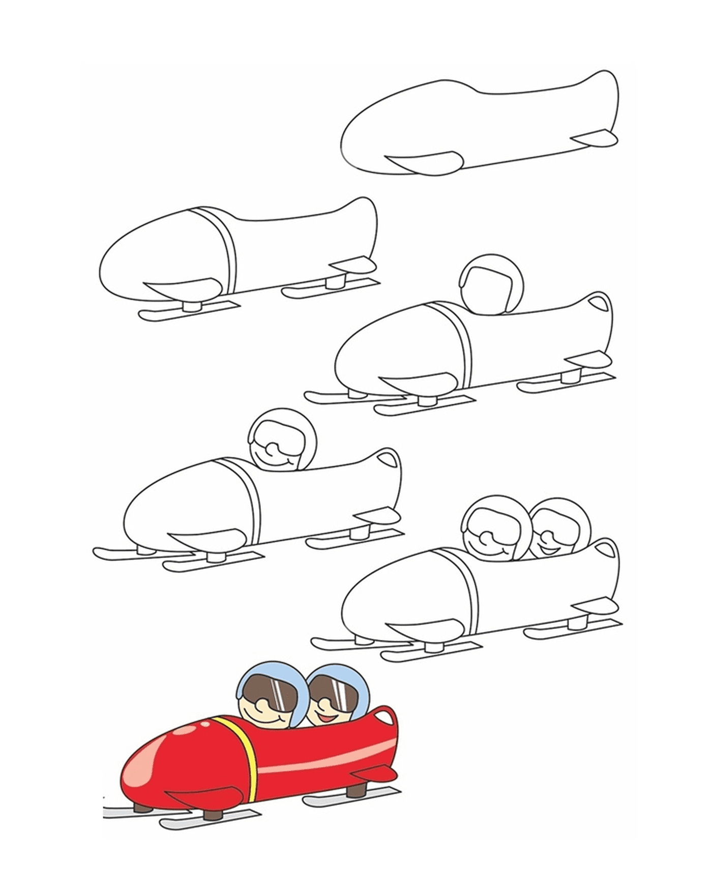 How to draw a bobsleigh 