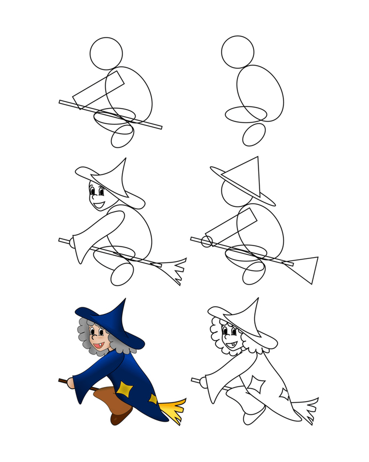  How to draw a witch 
