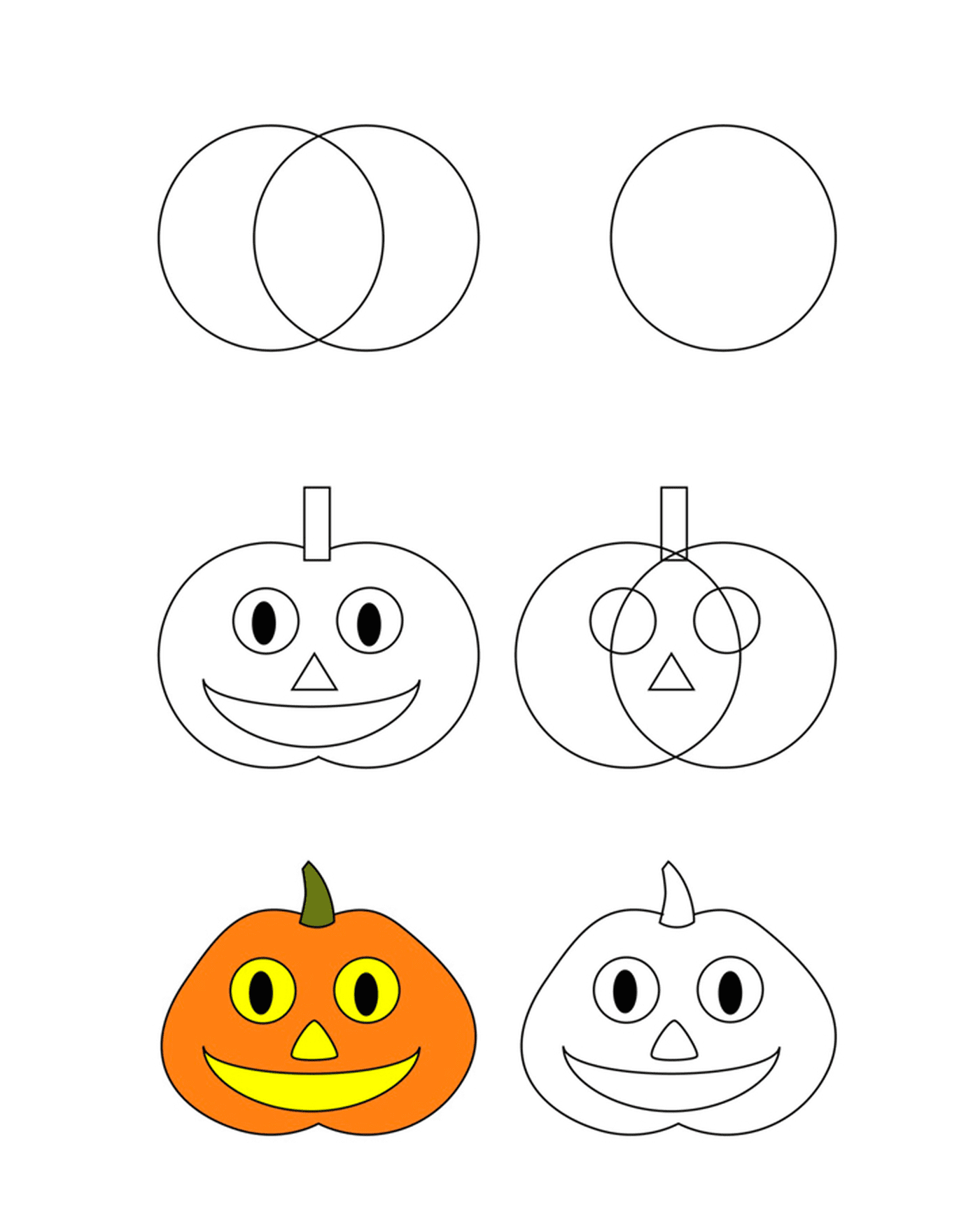  How to draw a Halloween pumpkin 