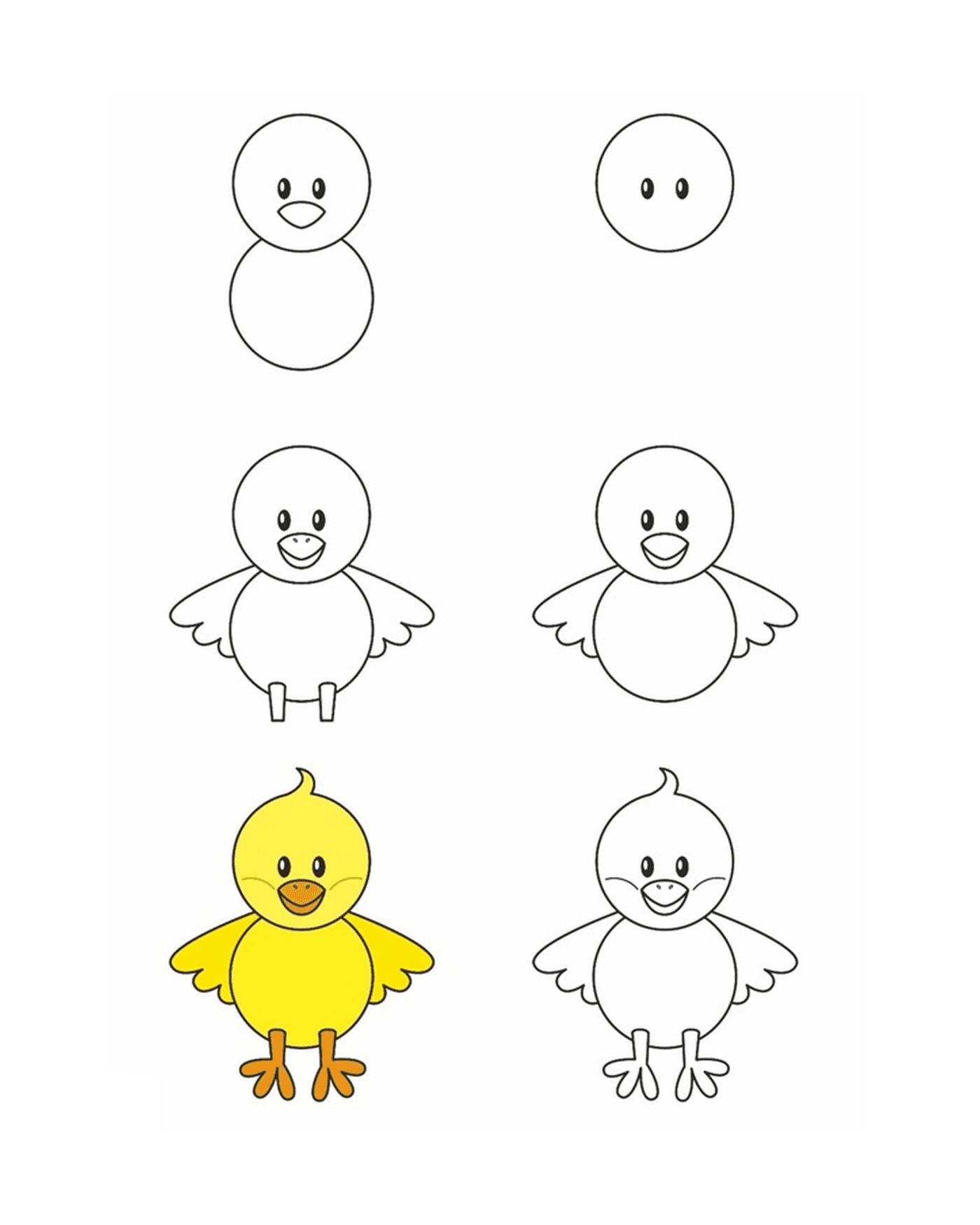  Cómo dibujar un polluelo 