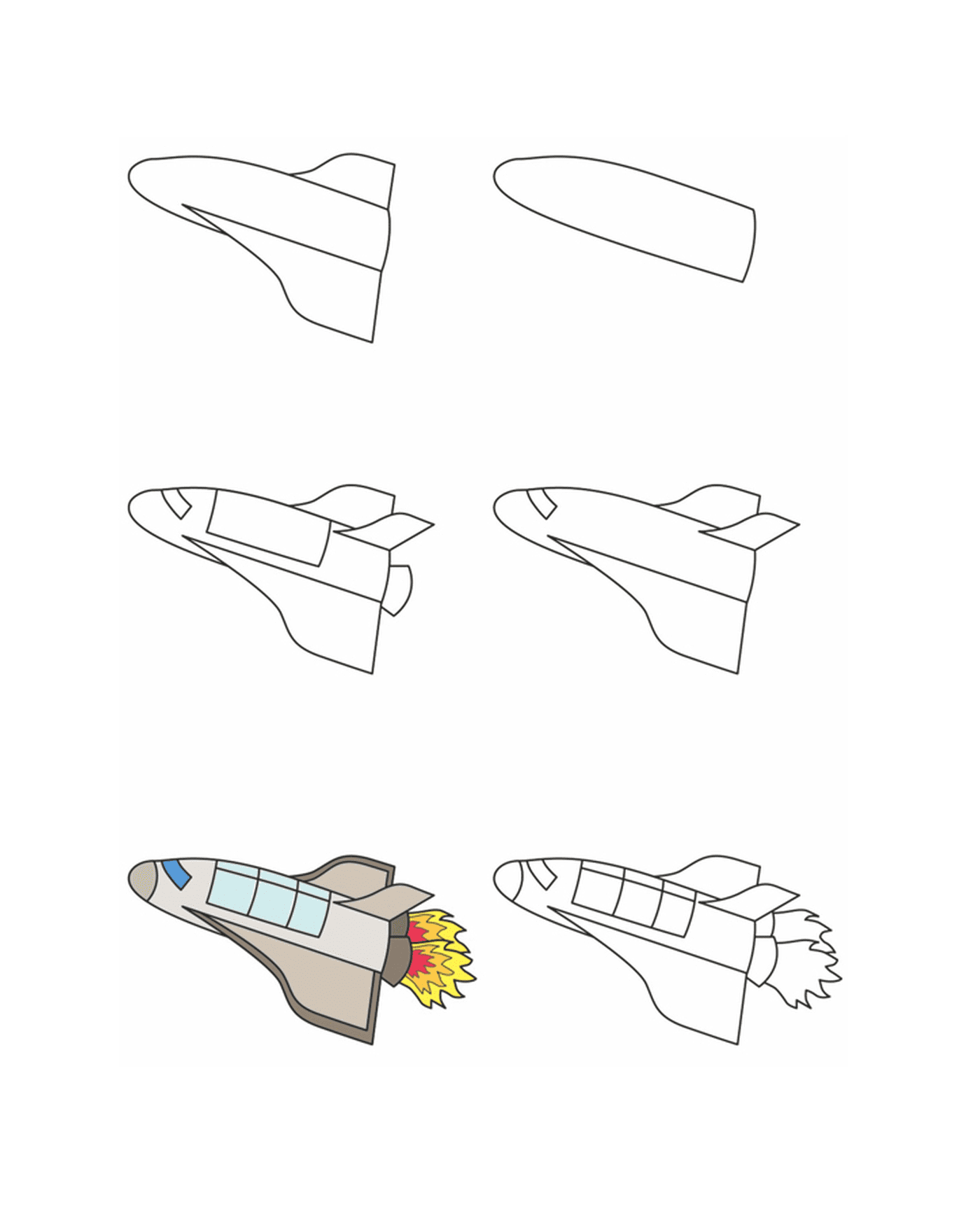  Как рисовать космический шаттл 