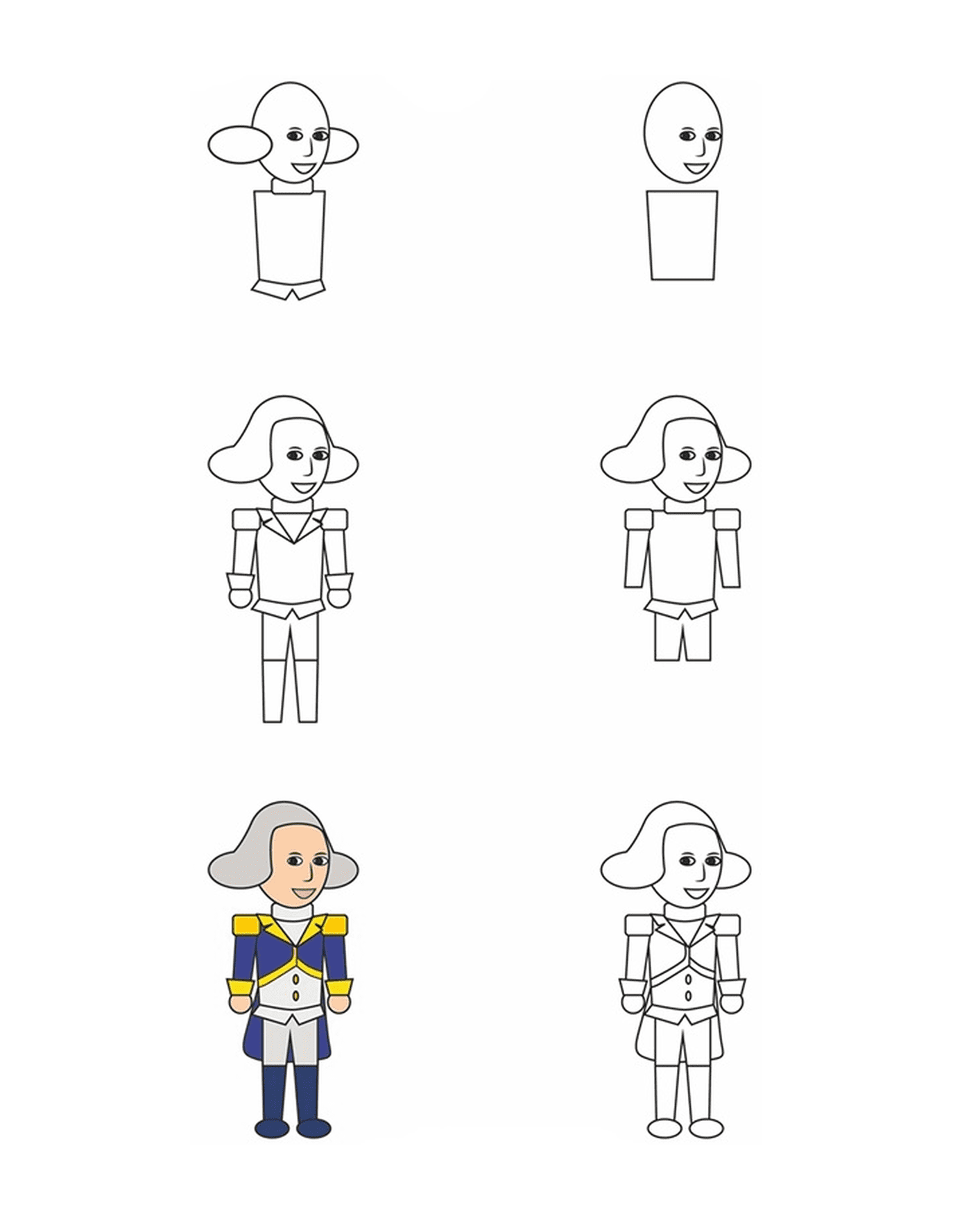  Come disegnare George Washington 