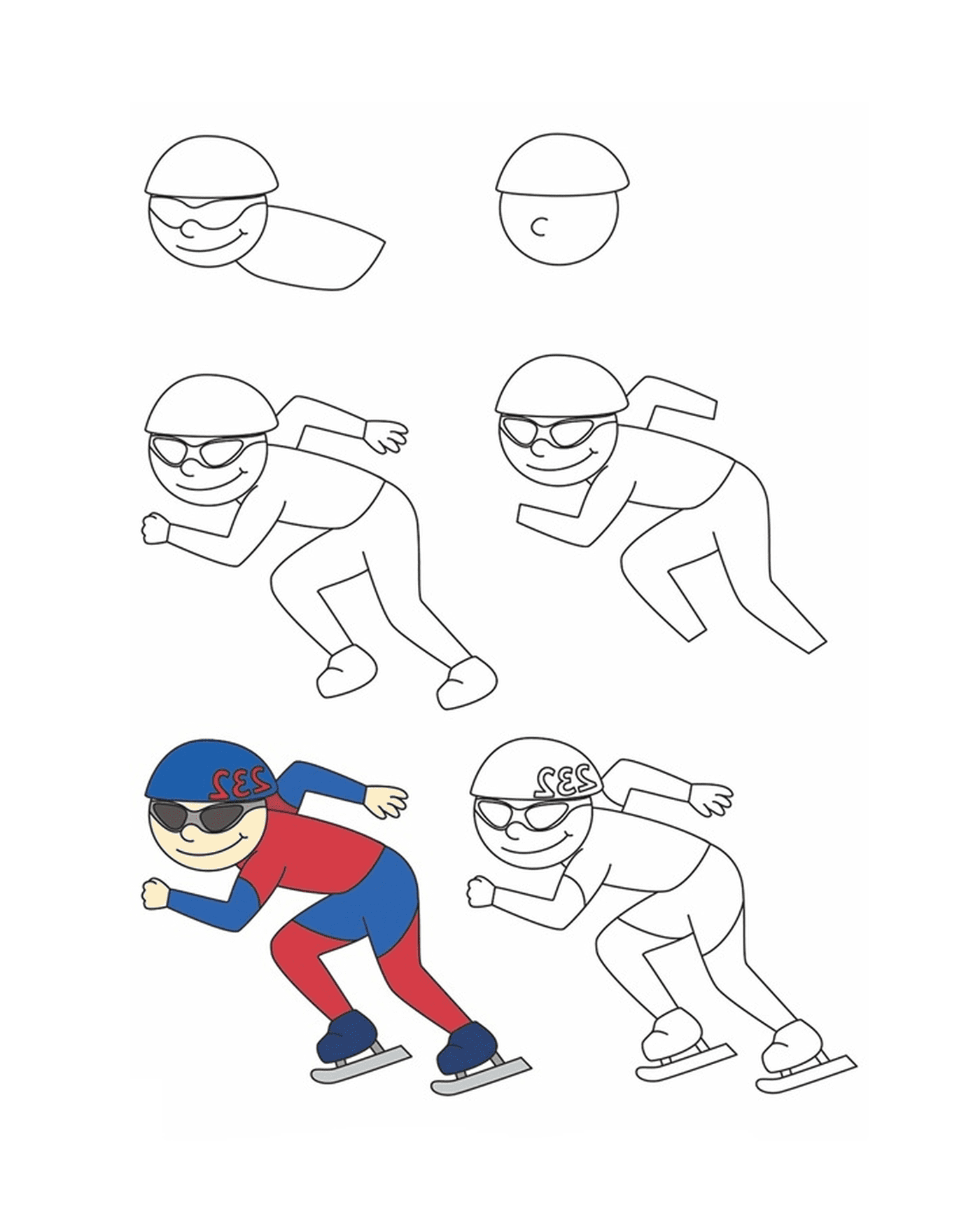  How to draw speed skating 