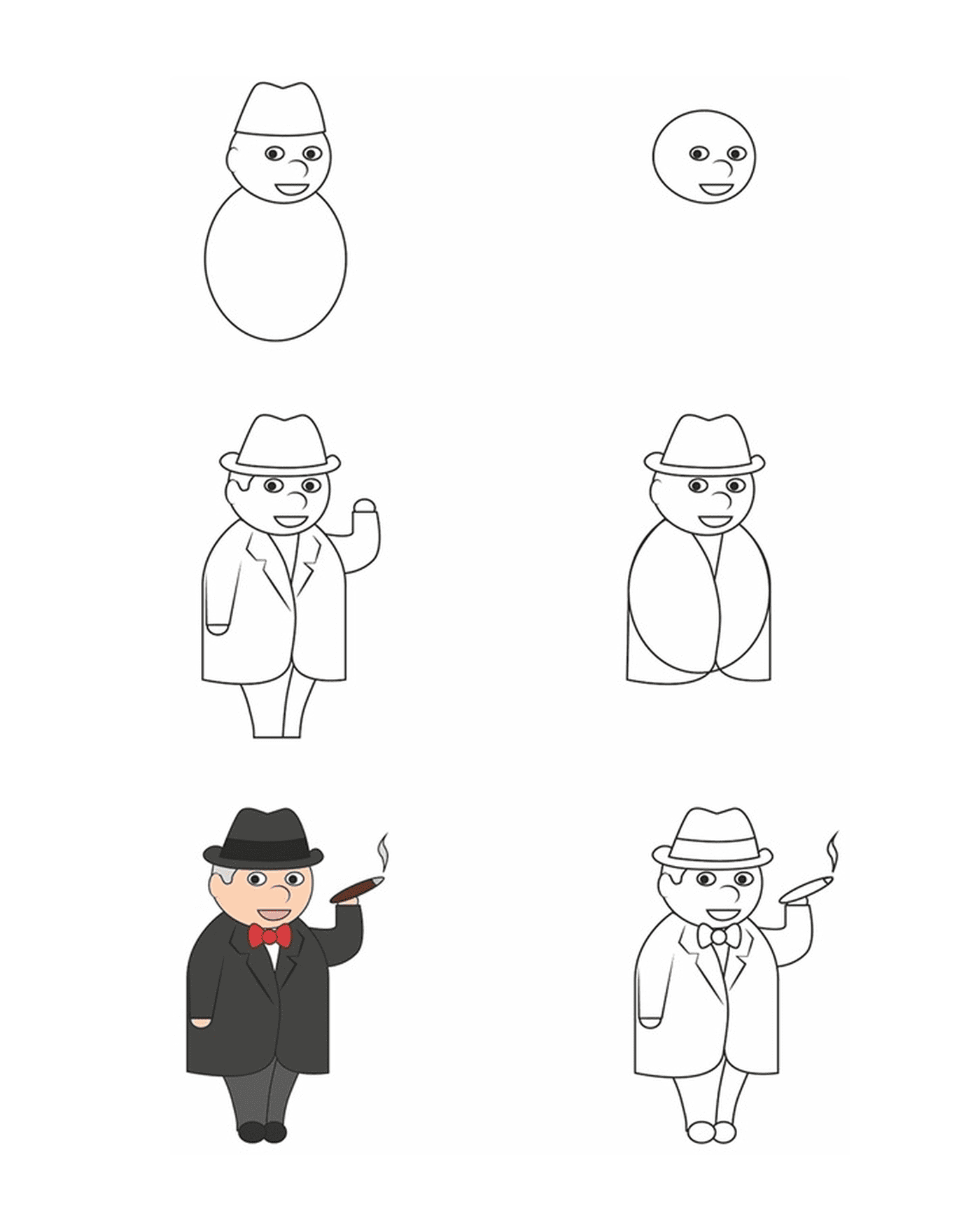  How to draw Winston Churchill 