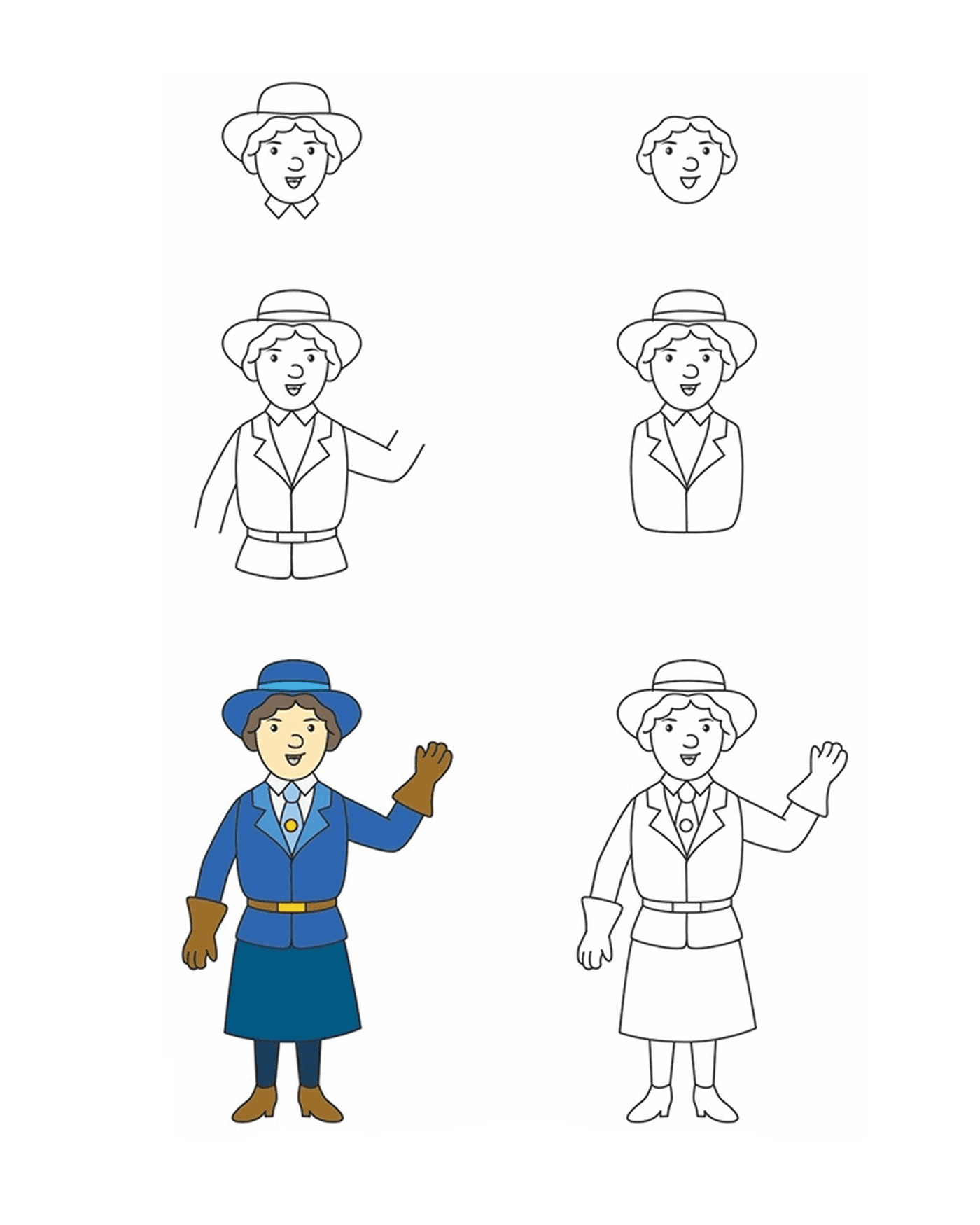  How to draw Agnes Baden-Powell 