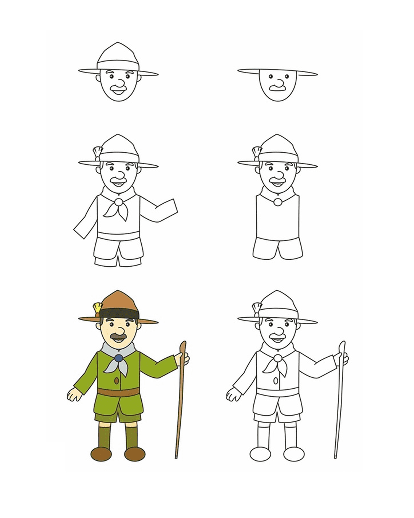  How to draw Robert Baden-Powell 