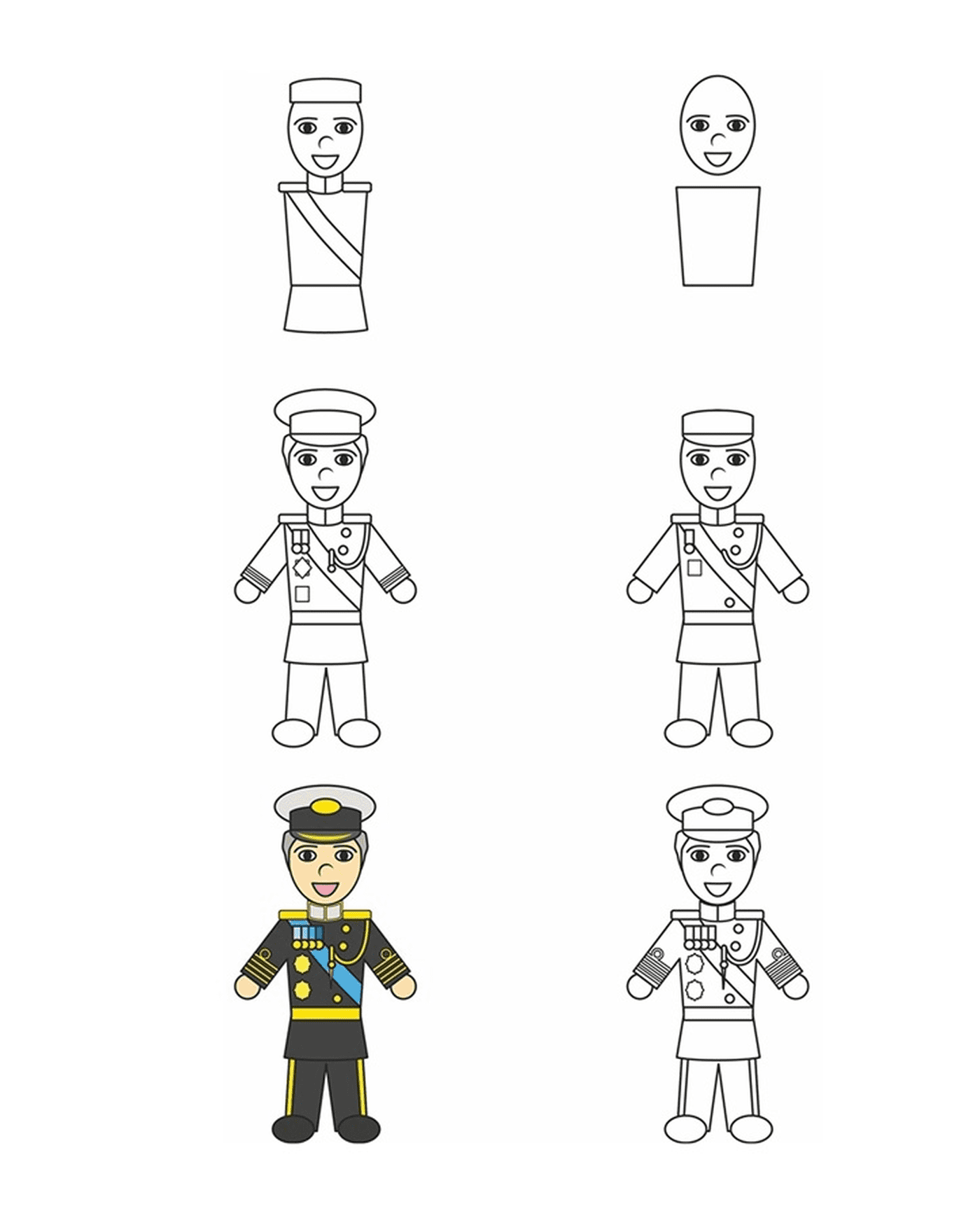  How to draw a soldier step by step 