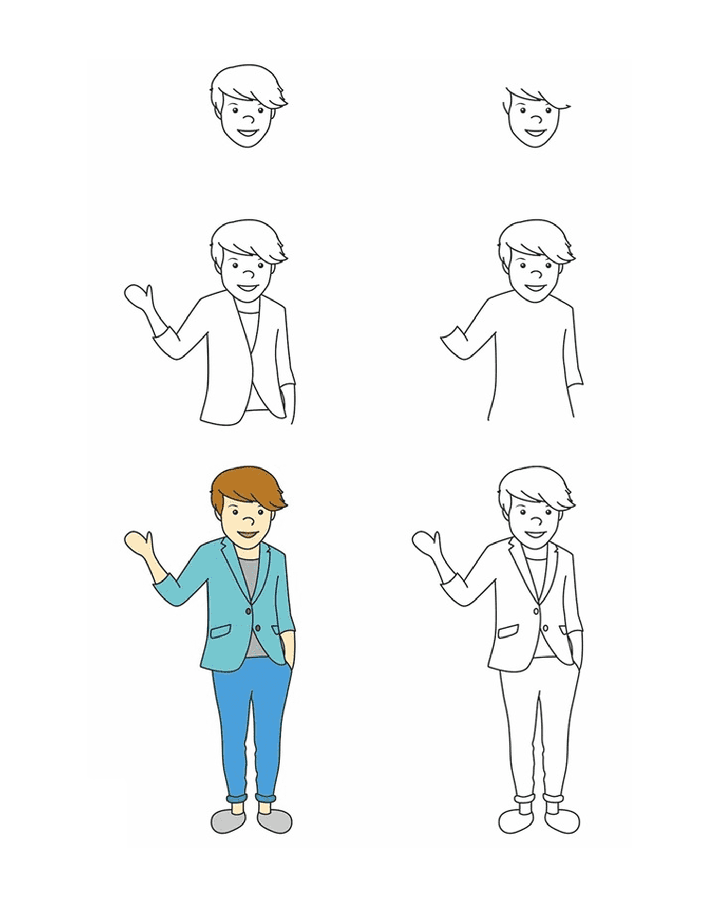  How to draw a man in different positions 