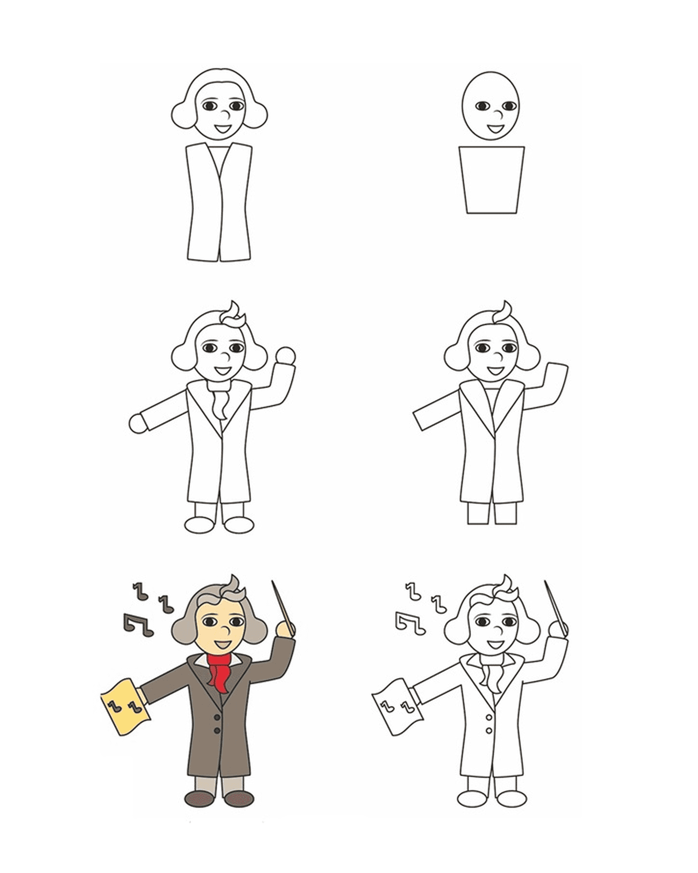 How to draw a man in suit 