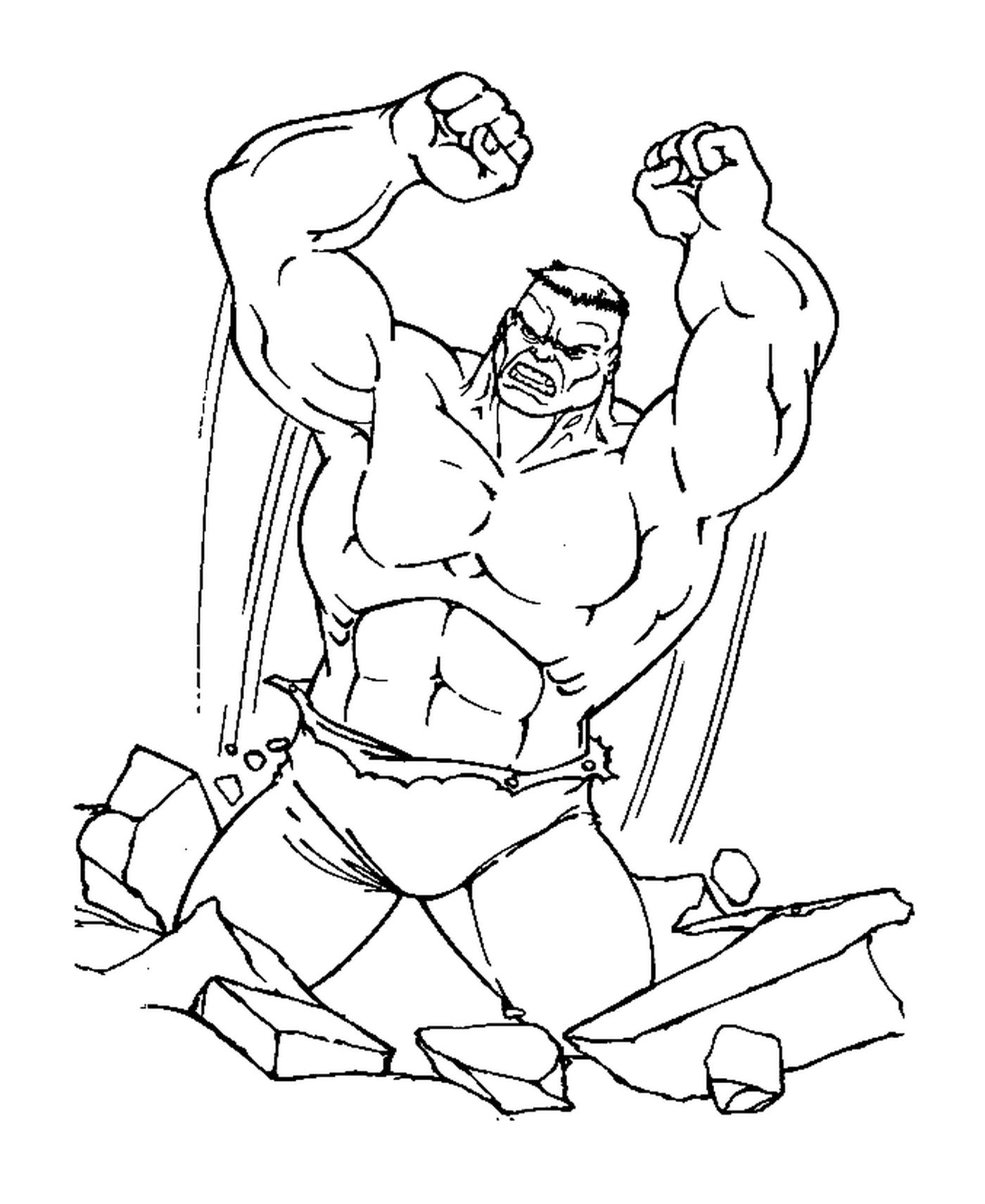  Hulk rompiendo una pared de ladrillo 