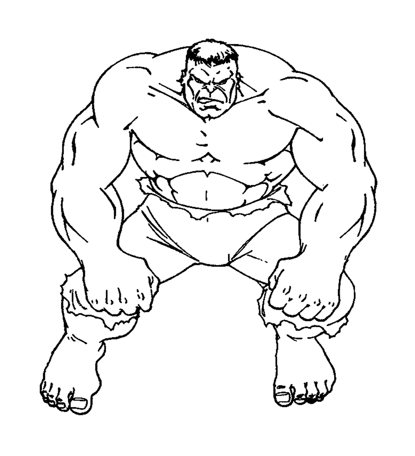  Hulk muscolare in un disegno 