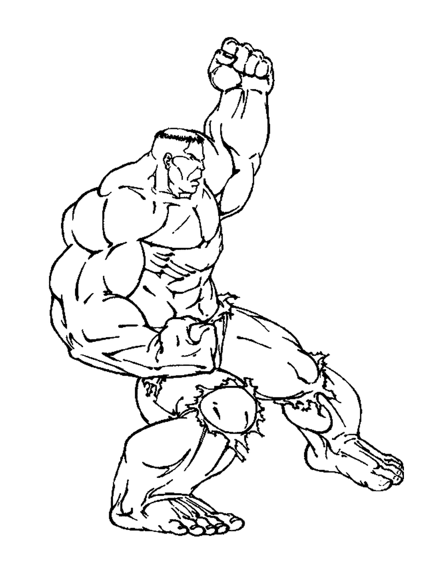  Hulk levantando el puño en el aire 