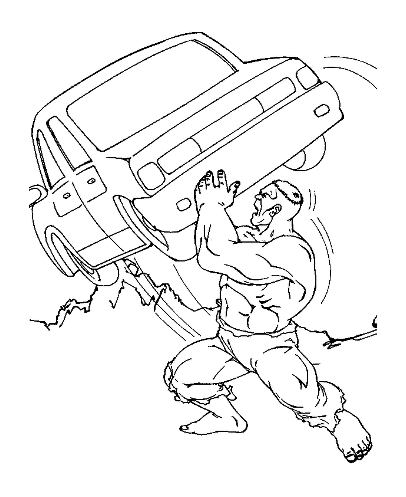  Hulk lifting a car 