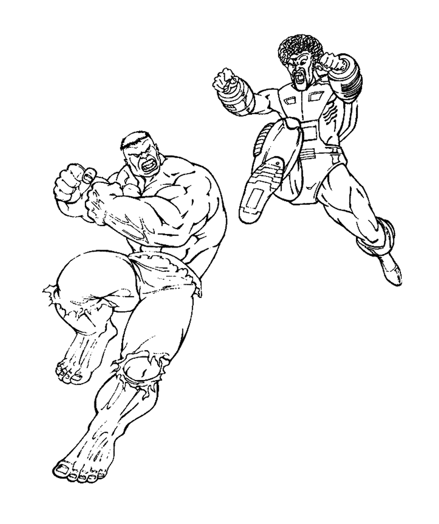  Hulk luchando contra un chico malo 