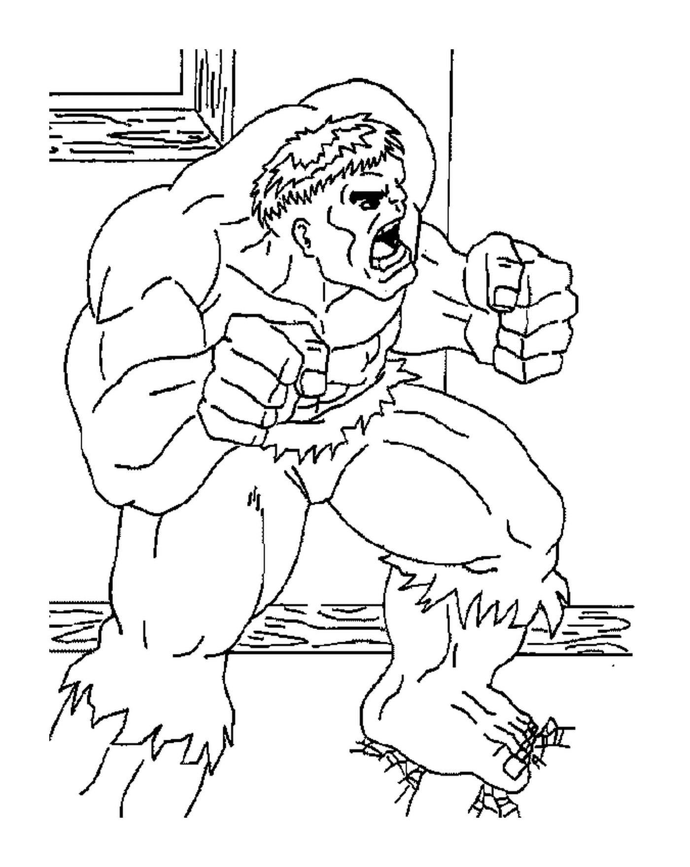  Hulk sosteniendo un puño 
