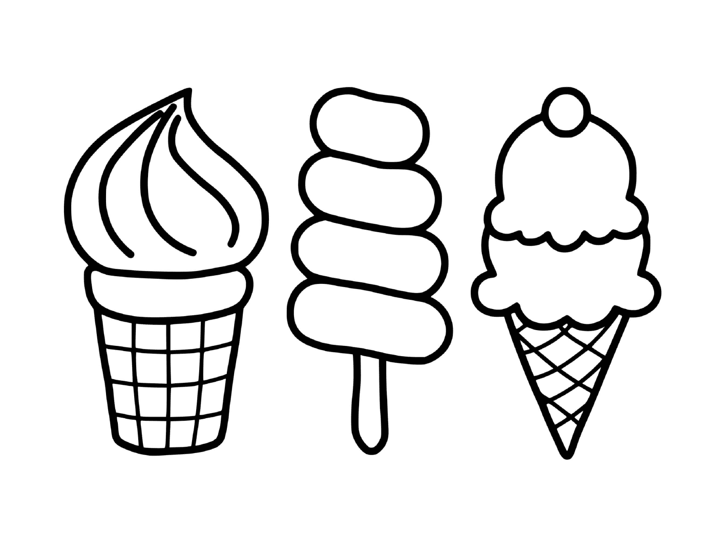  Three flavours of children's ice cream 