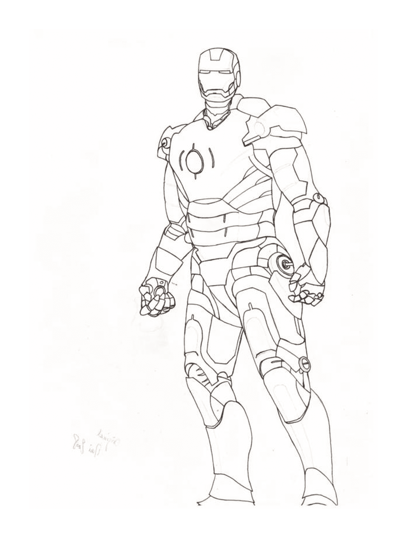  Iron Man in front of a white background 