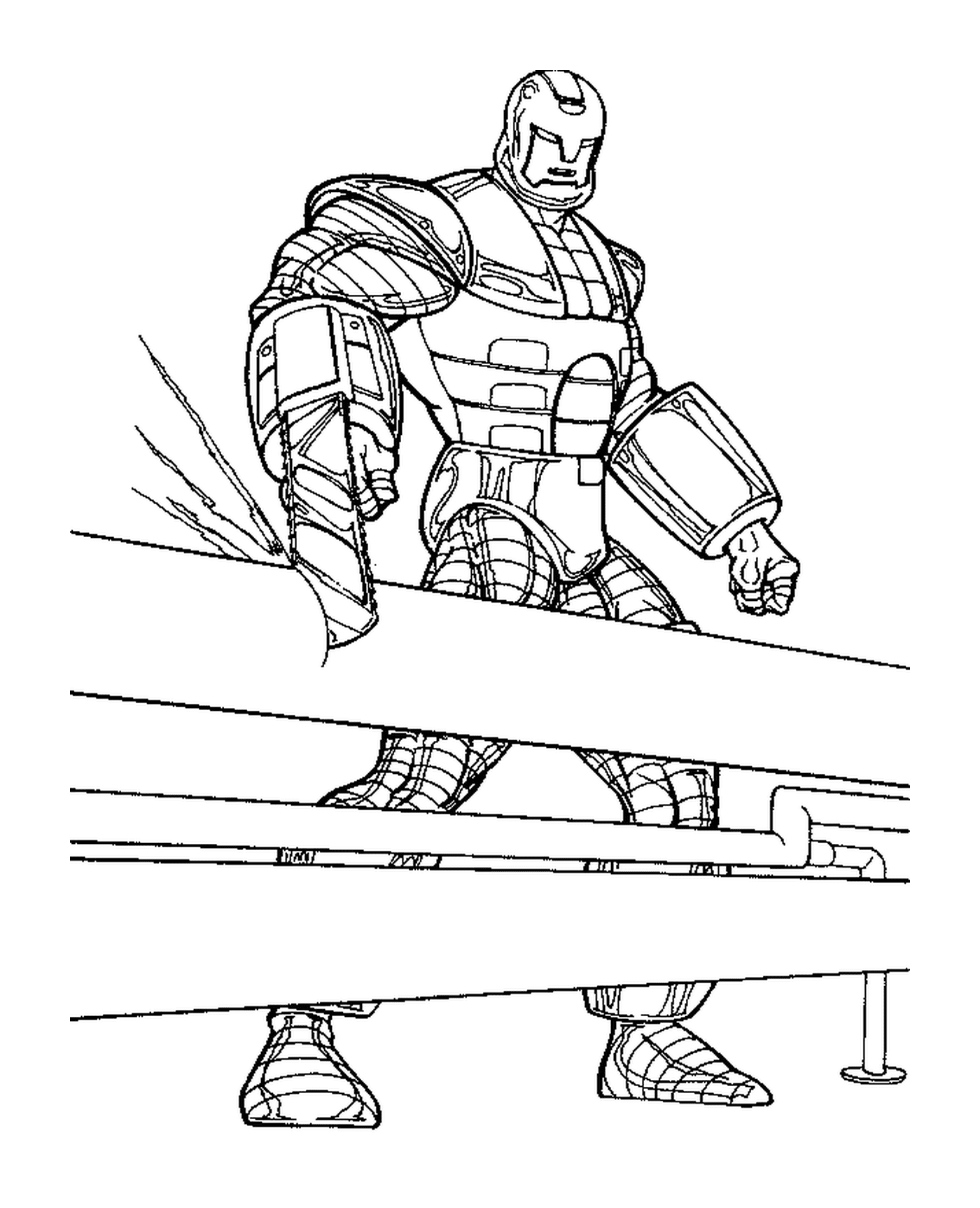 Iron Man de pie en una rampa 