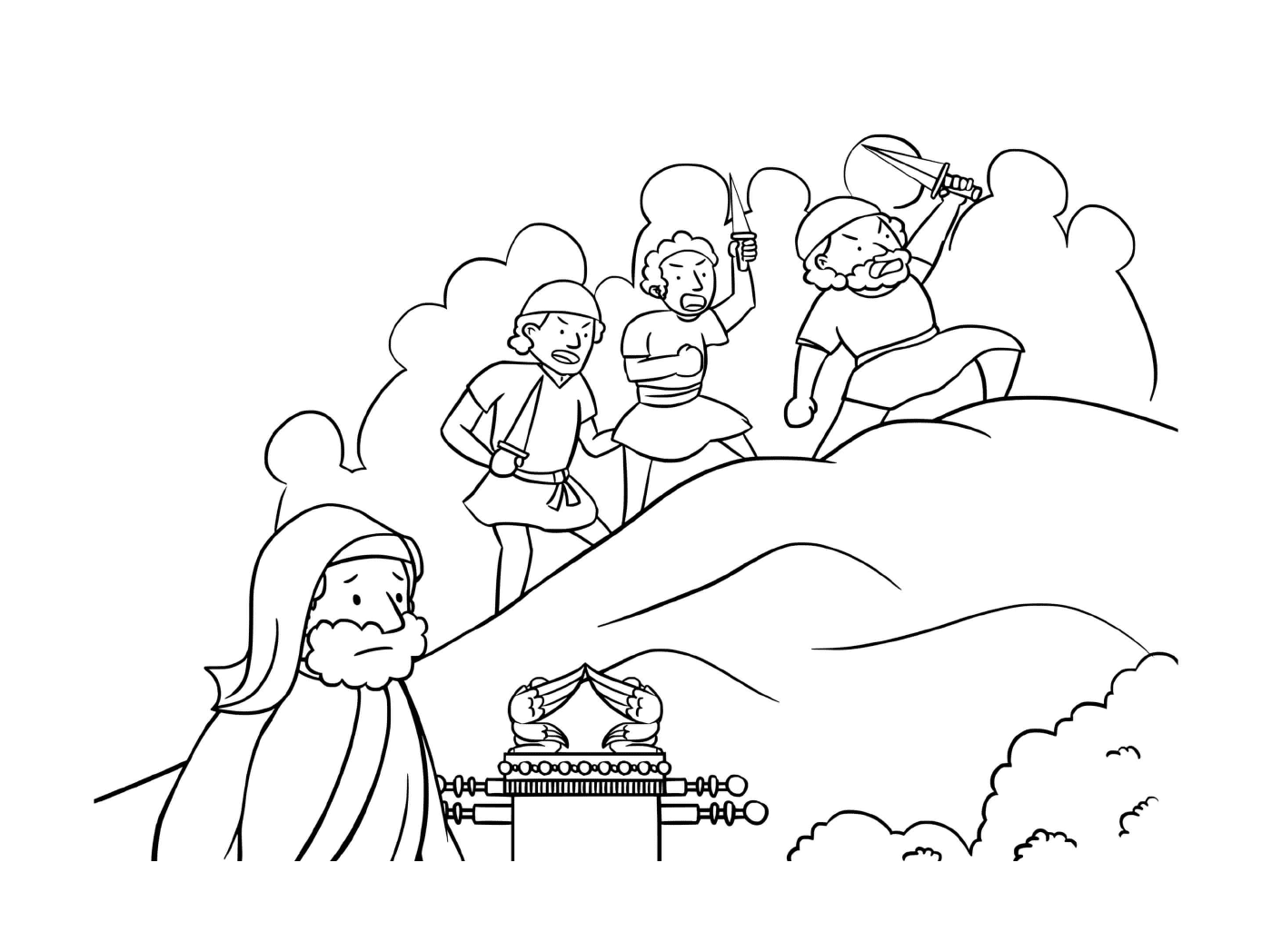  Группа людей, стоящих на холме 