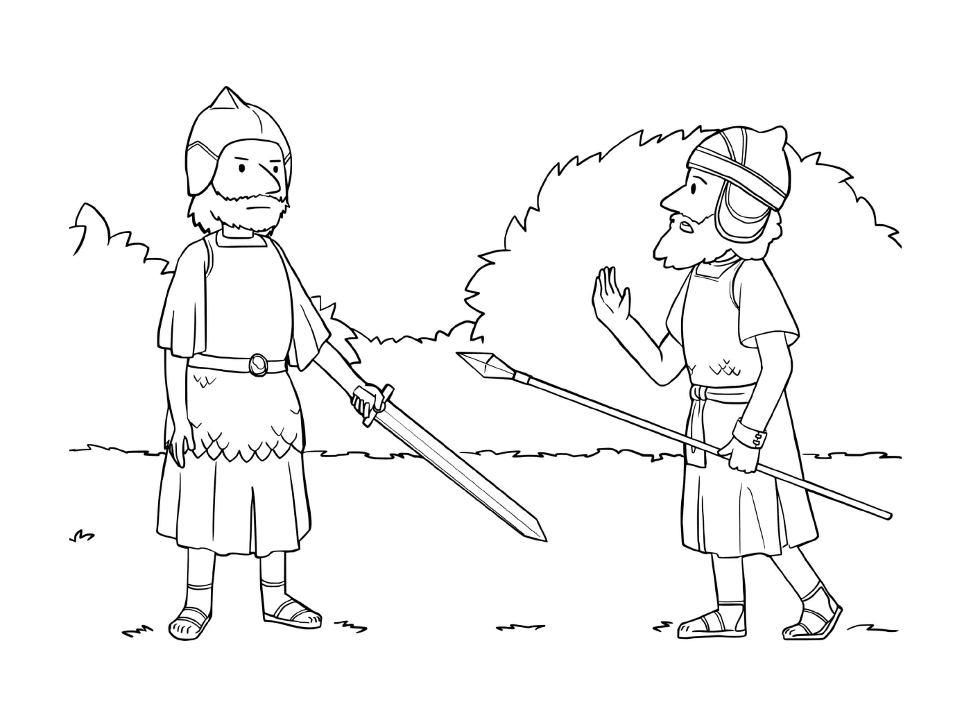  Двое мужчин в средневековом костюме 