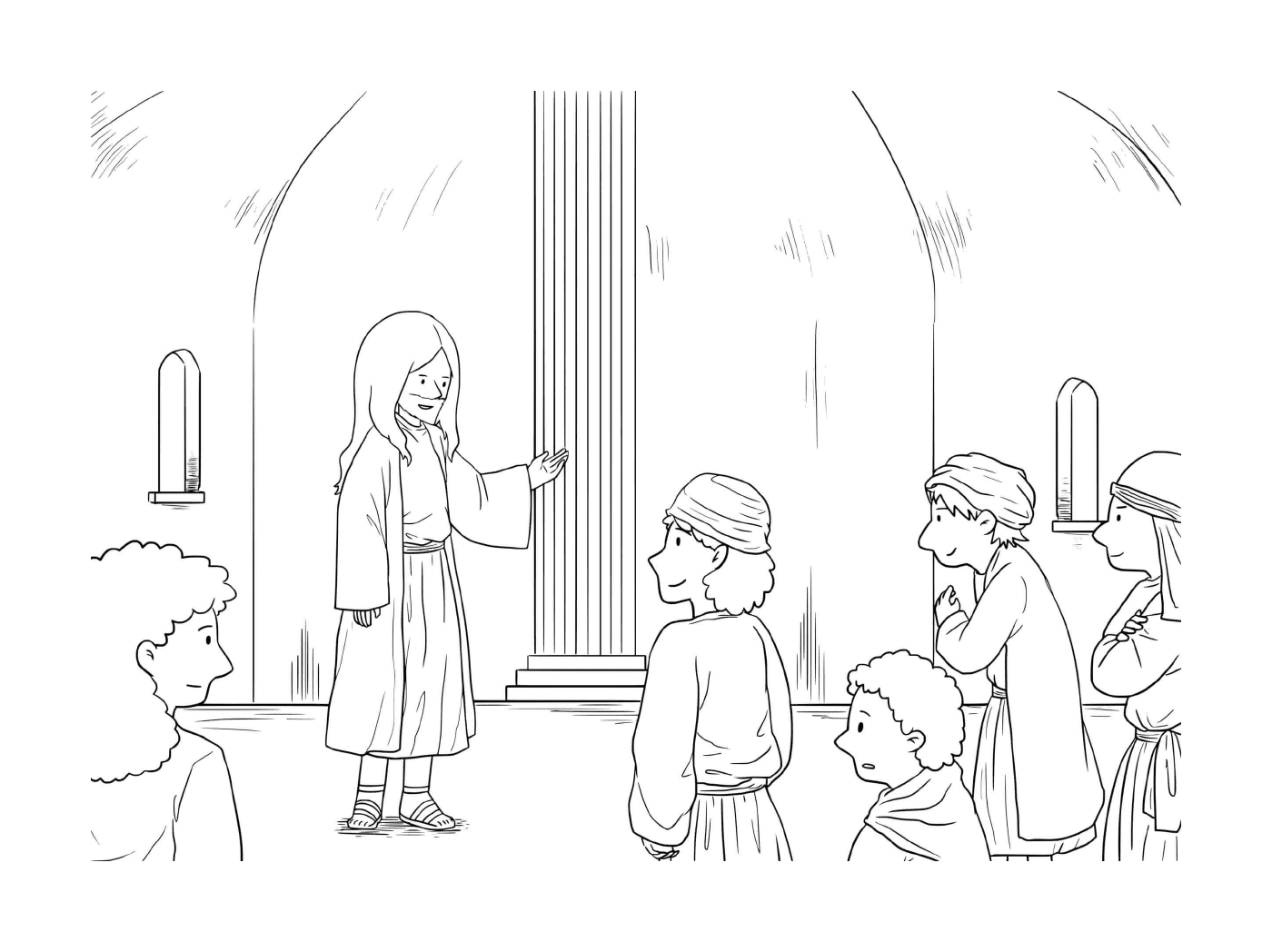  Mujer hablando con niños 