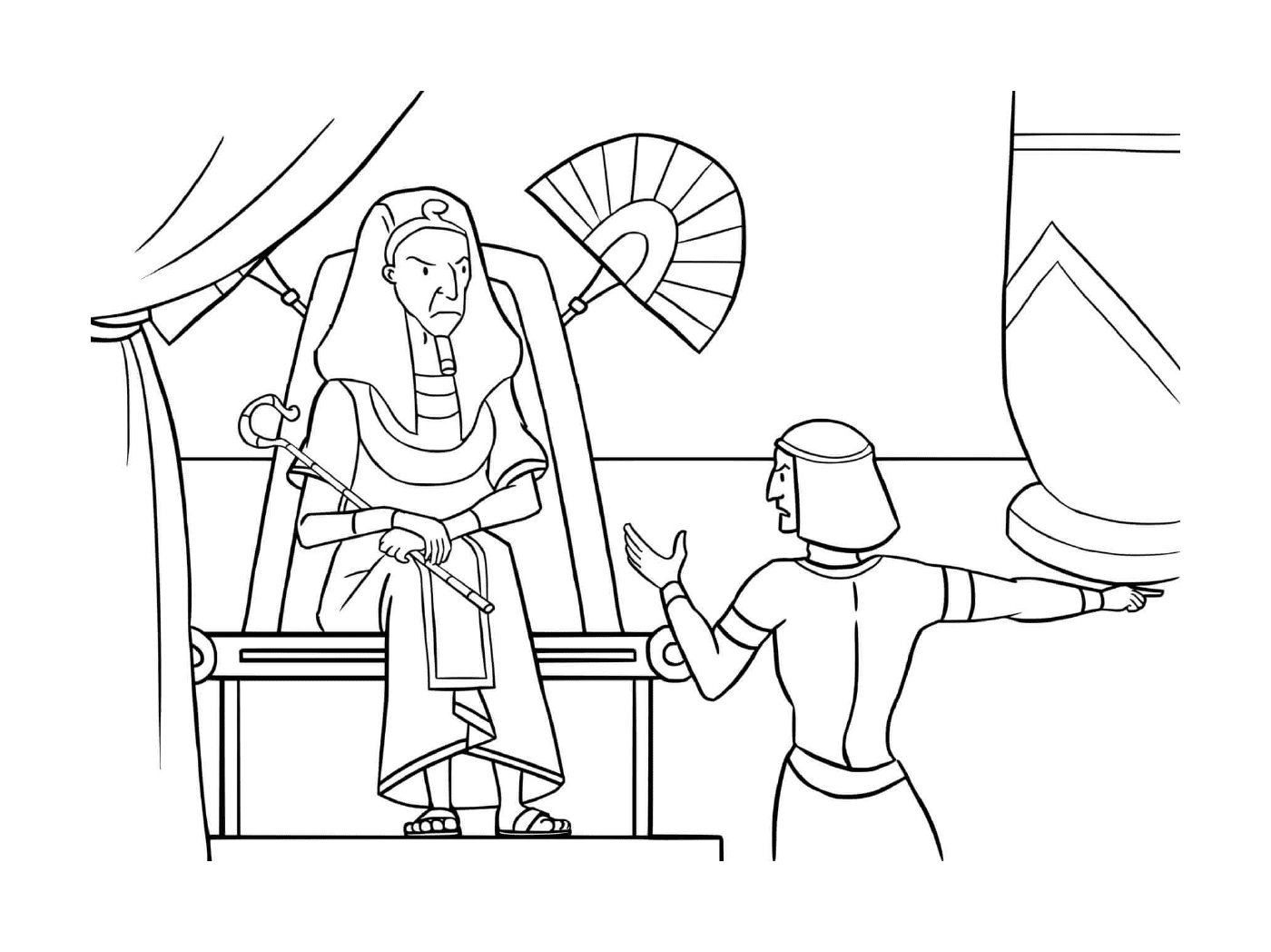  Szene des alten Ägypten mit einem Mann und einer Frau 