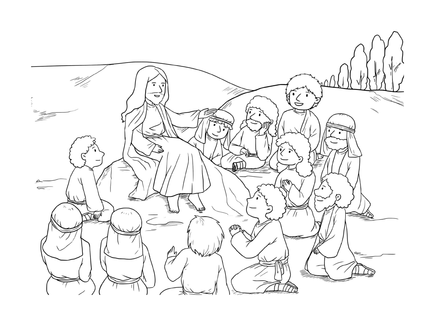  Group of people gathered around a woman 