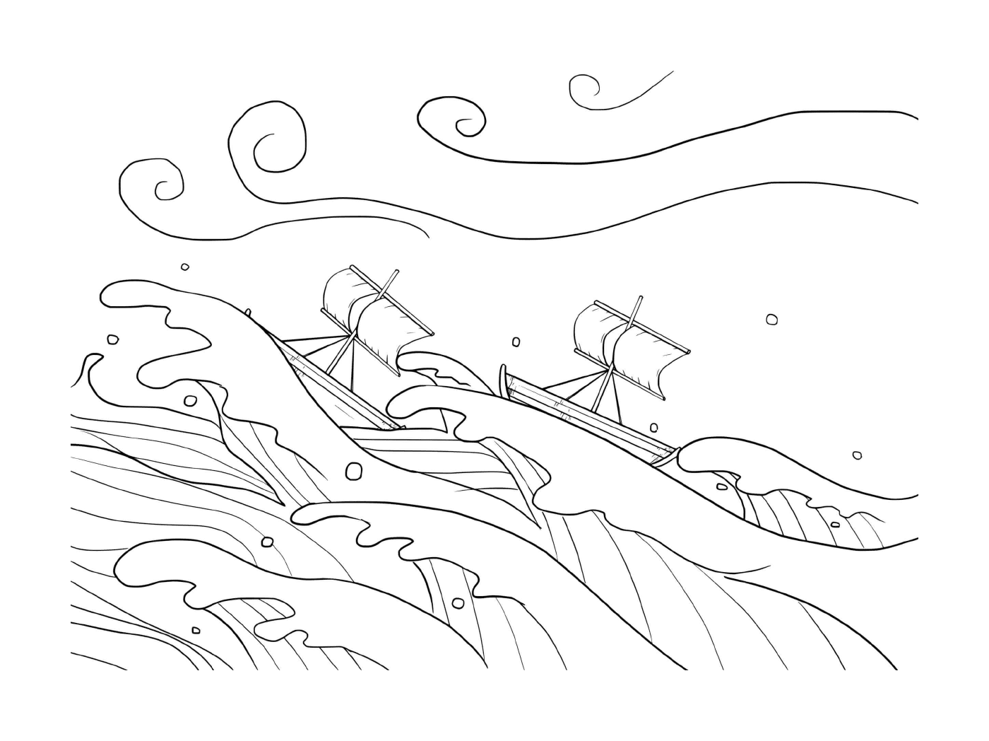  Лодка в океане 