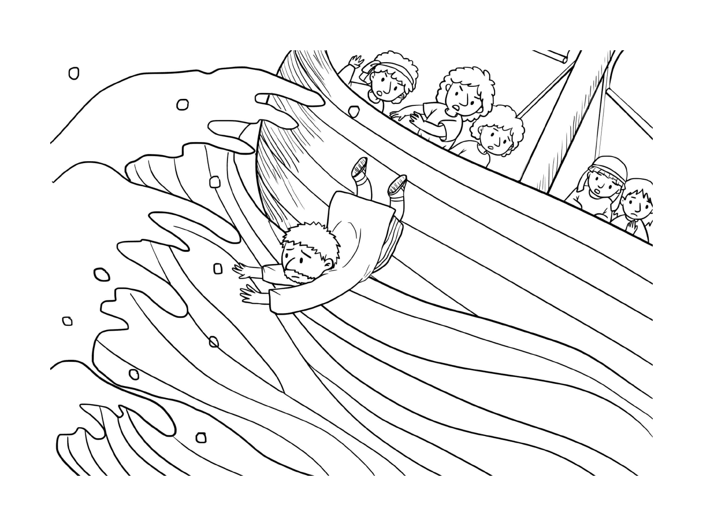  Un hombre cayendo de un barco 