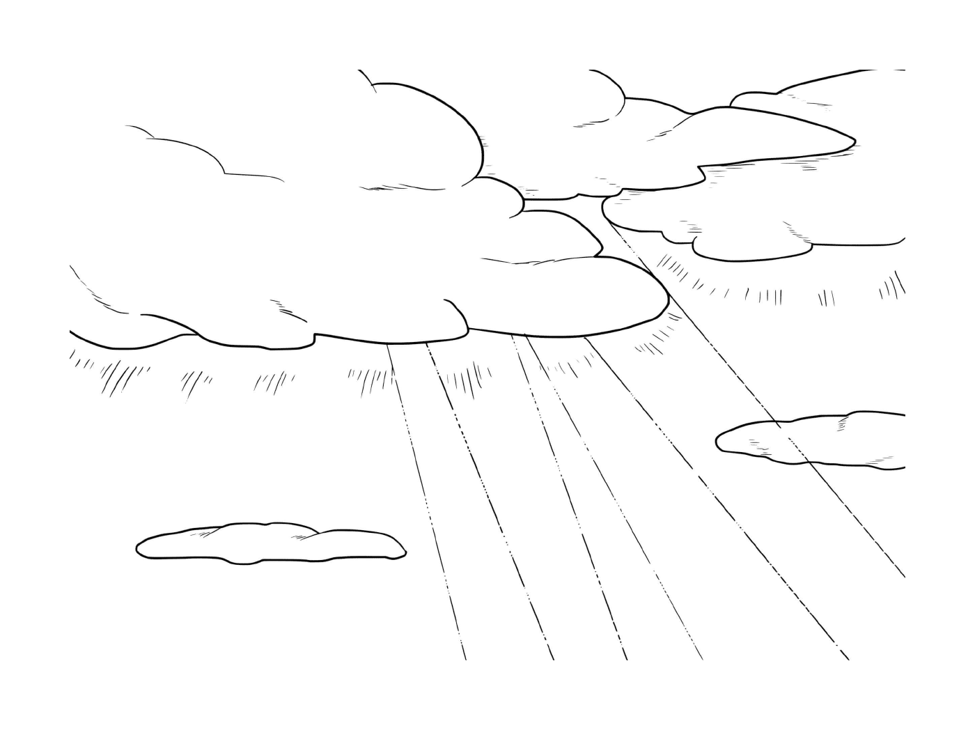  Преобразование, линия и небо с облаками 
