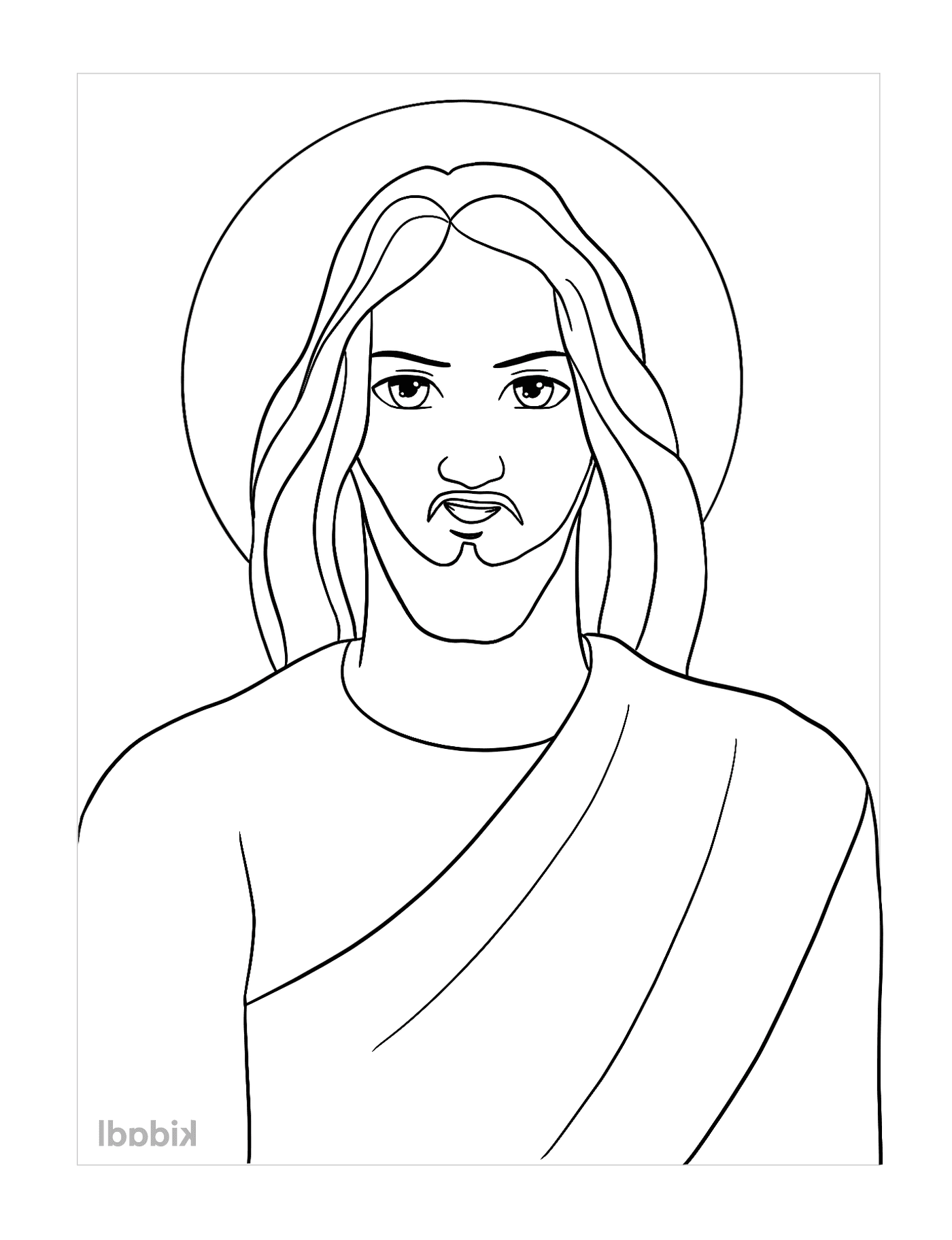  Jesus in cartoon, a man with a beard 