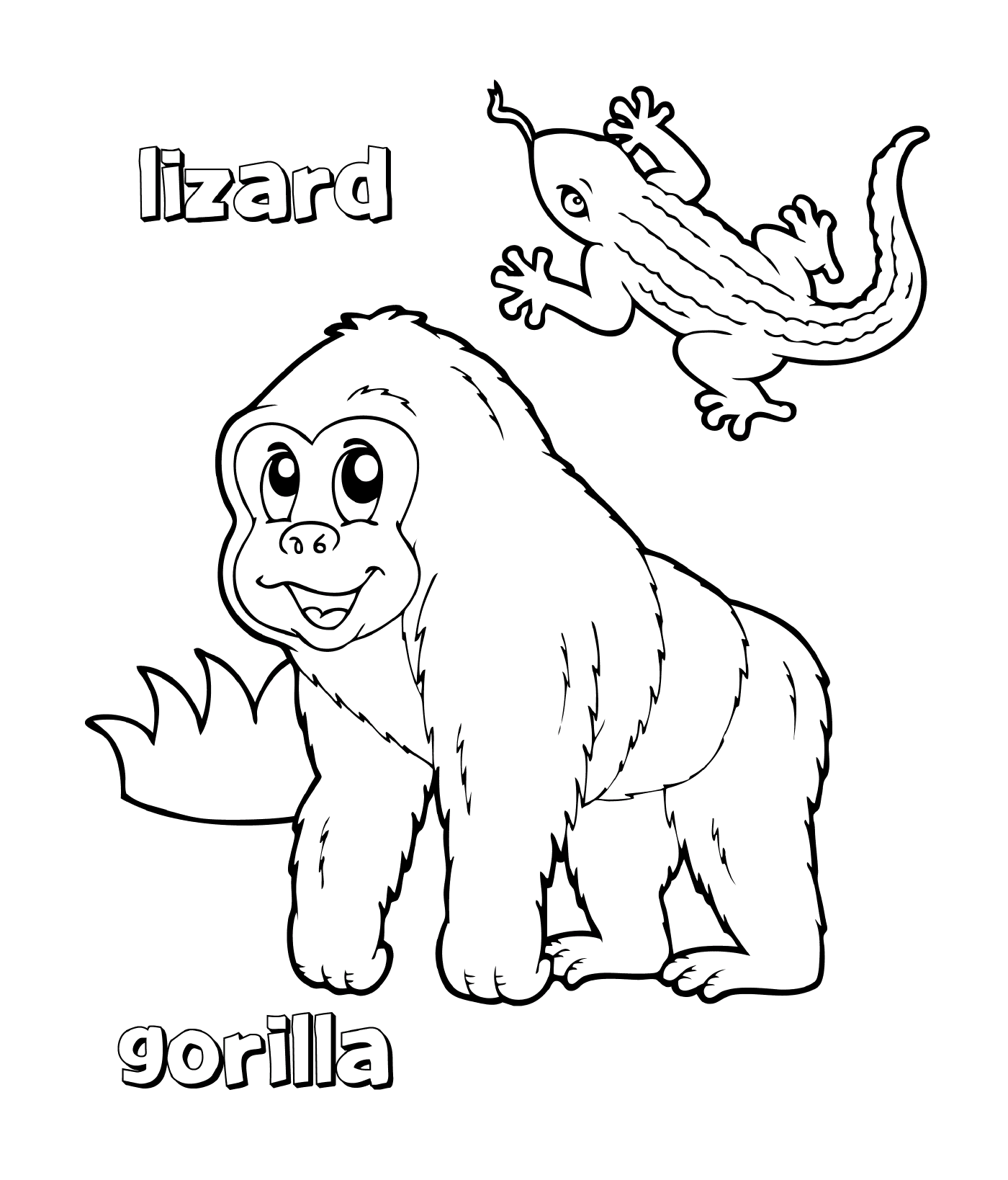  a lizard and a gorilla 