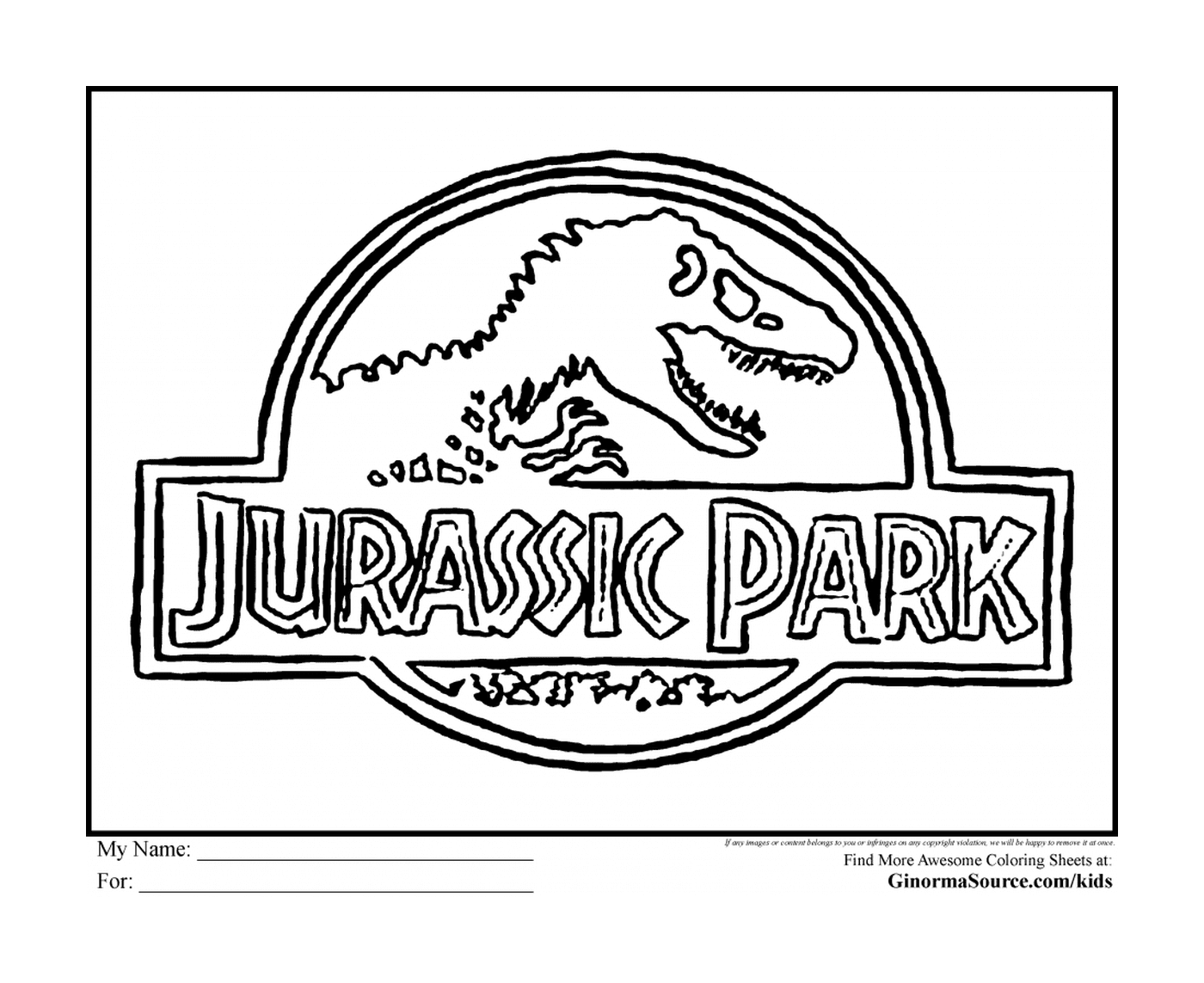  Jurassic Park logo, symbol of adventure 