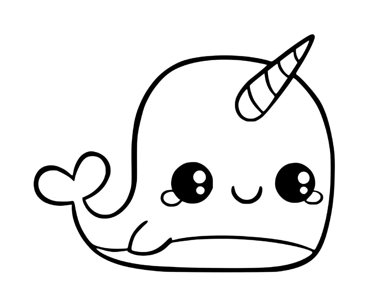  A cute little narwhal with a unicorn horn 