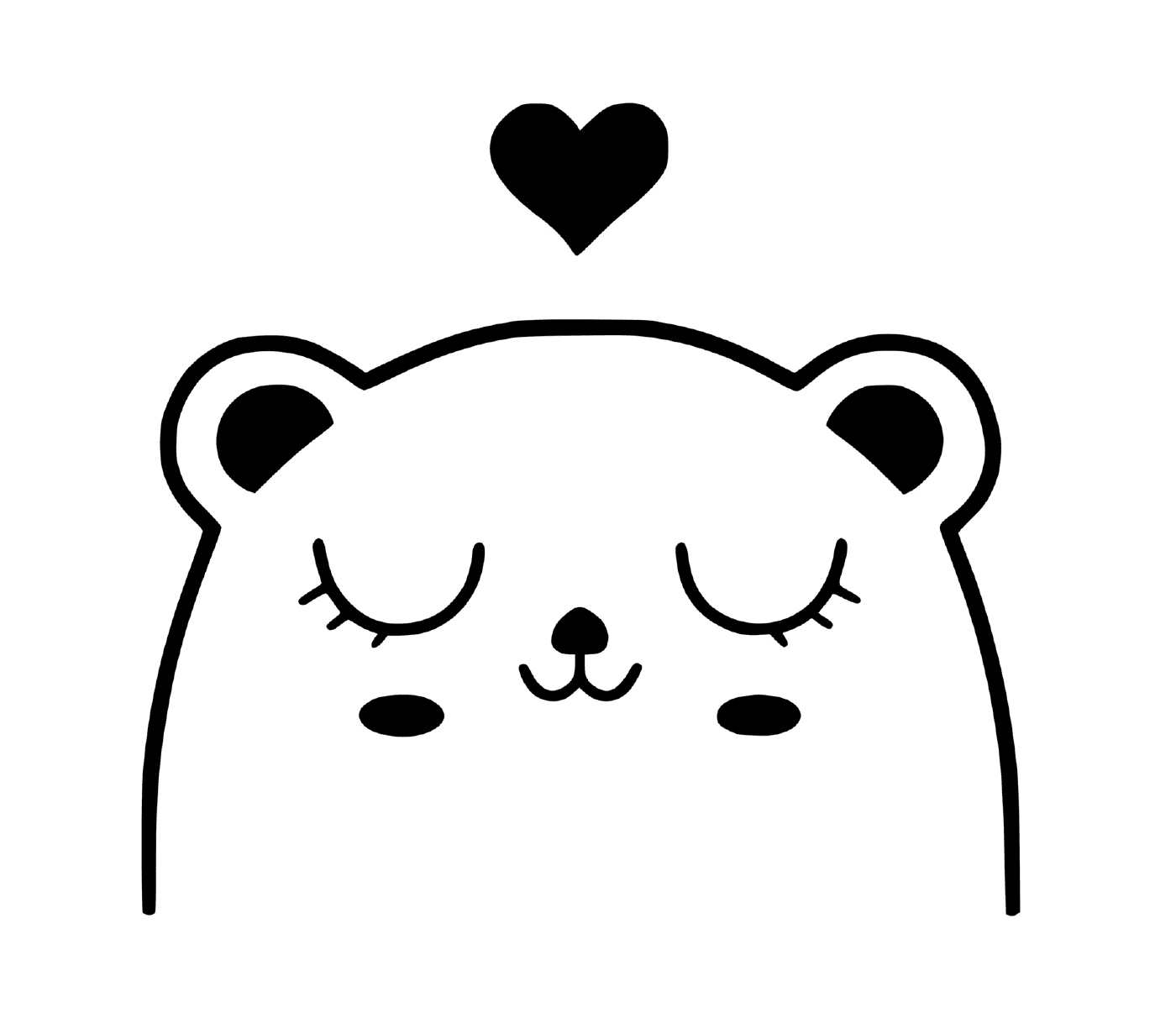  A bear with a heart above it 