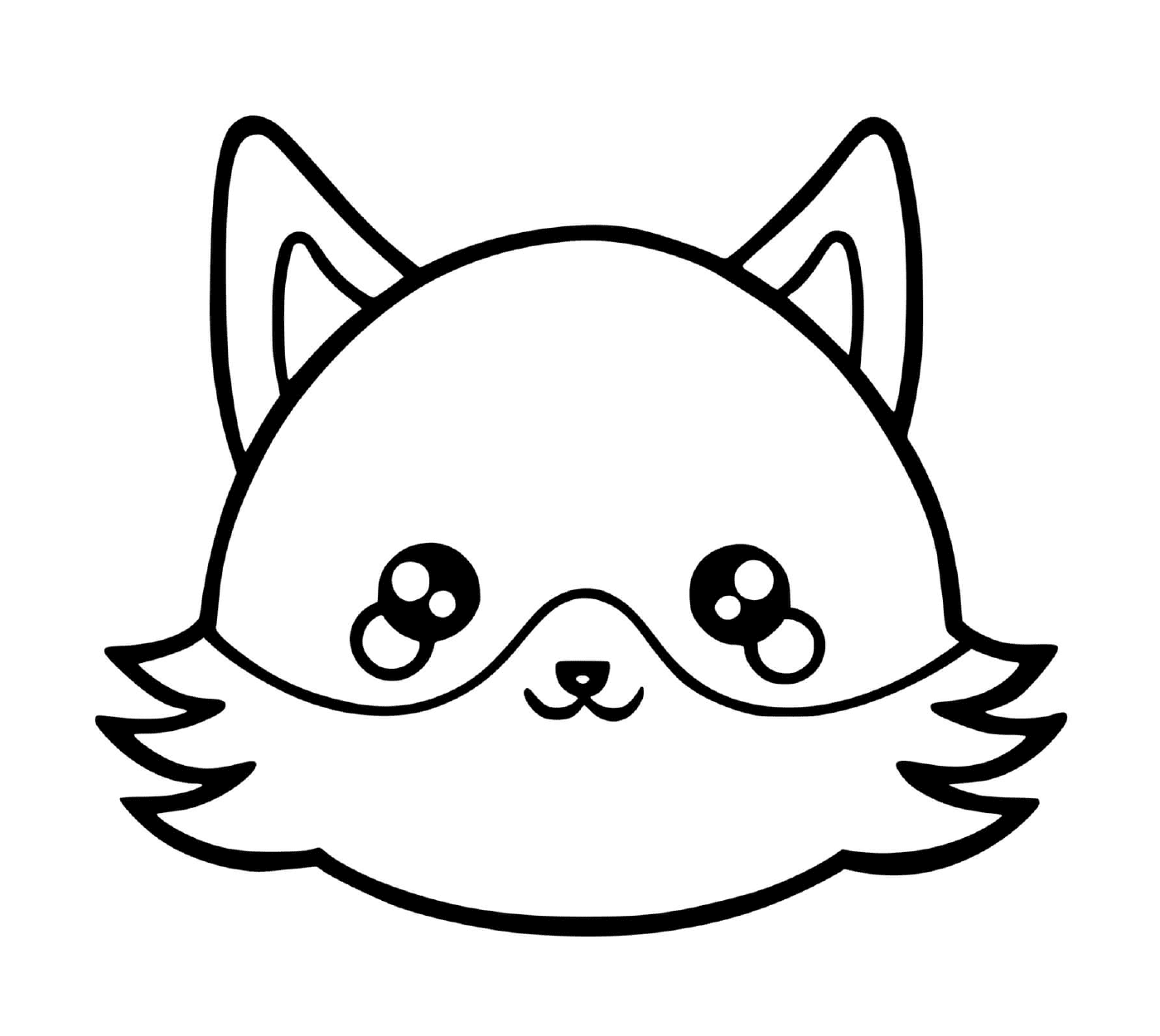  A fox with a cat face drawn on it 