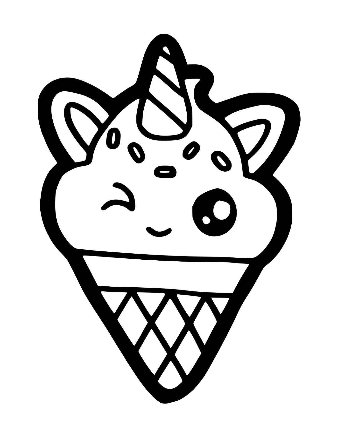  delicioso helado en forma de un unicornio kawaii 