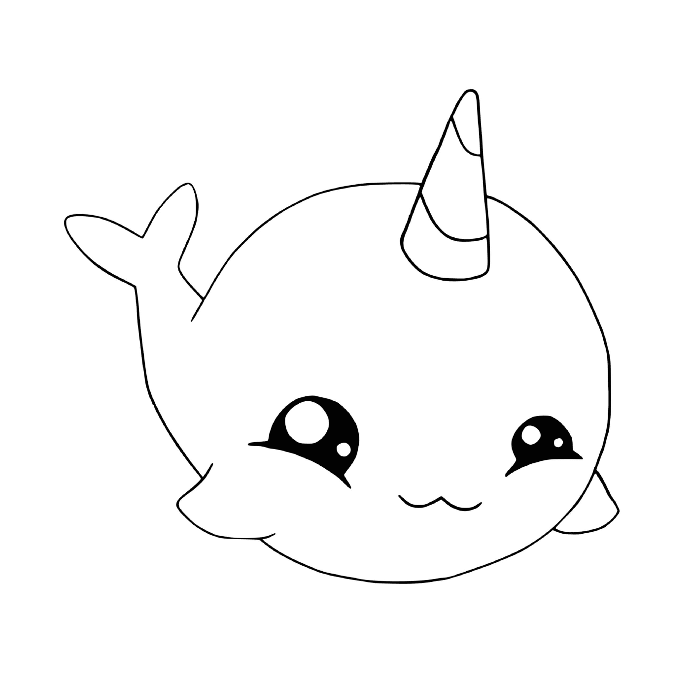  adorable narwhal with unicorn horns 