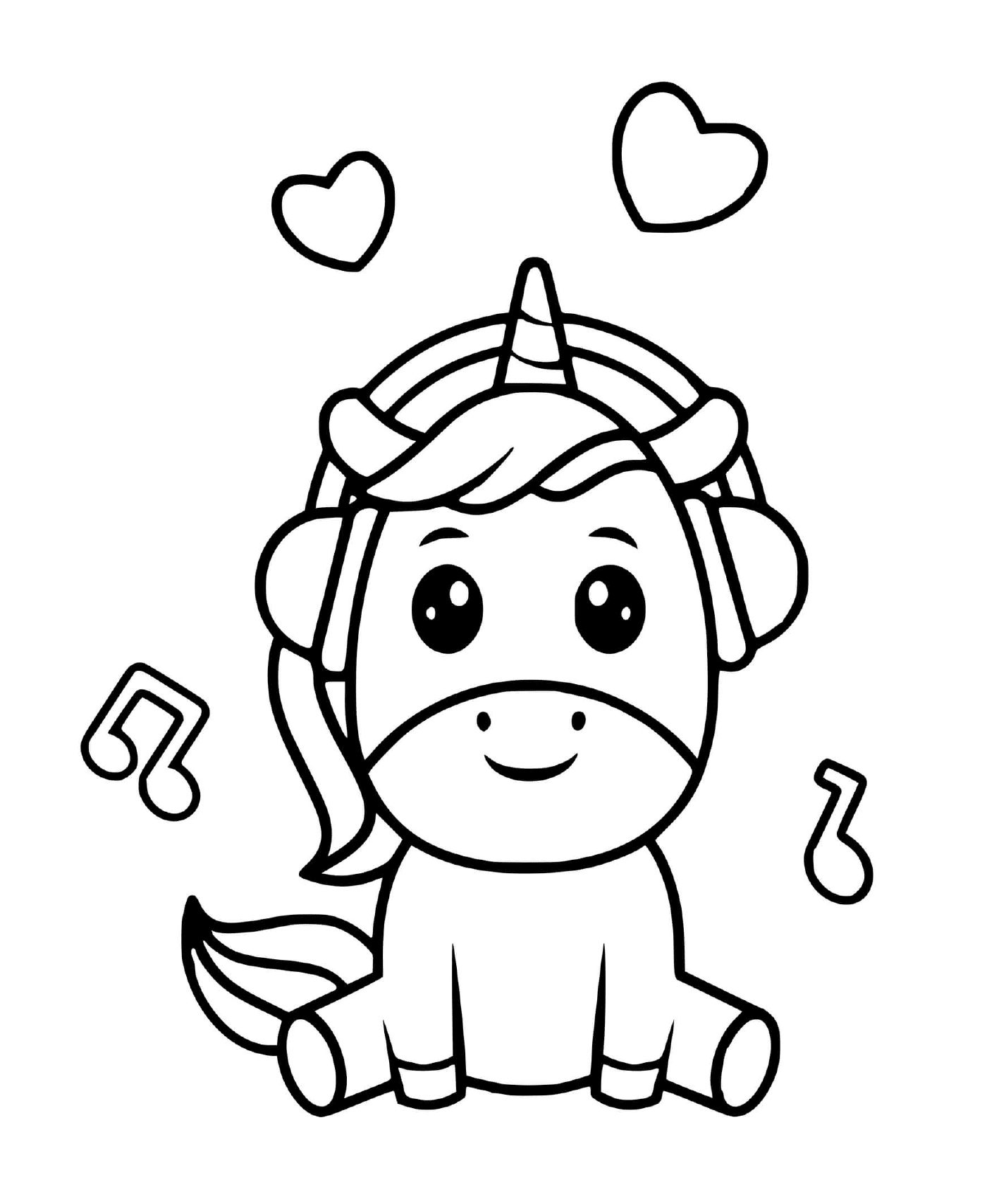  unicorn with cute music helmet 