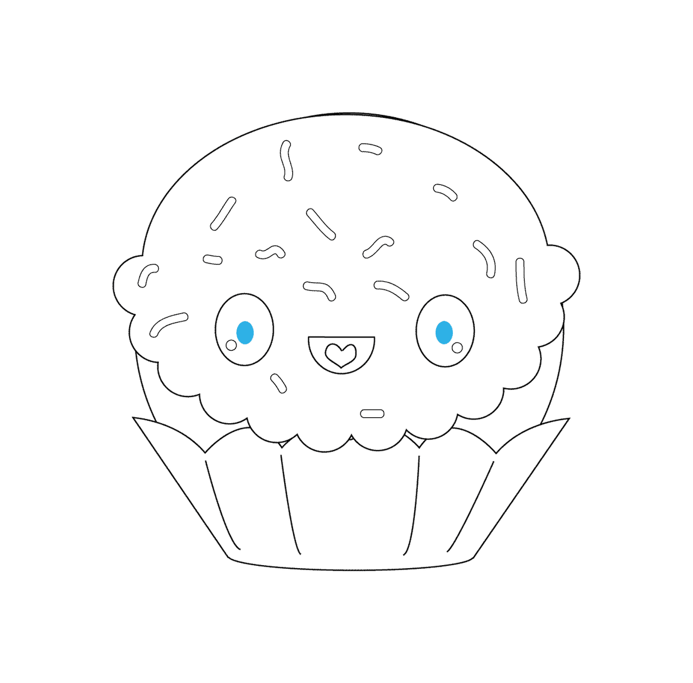  Cupcake kawaii mit Gesicht 