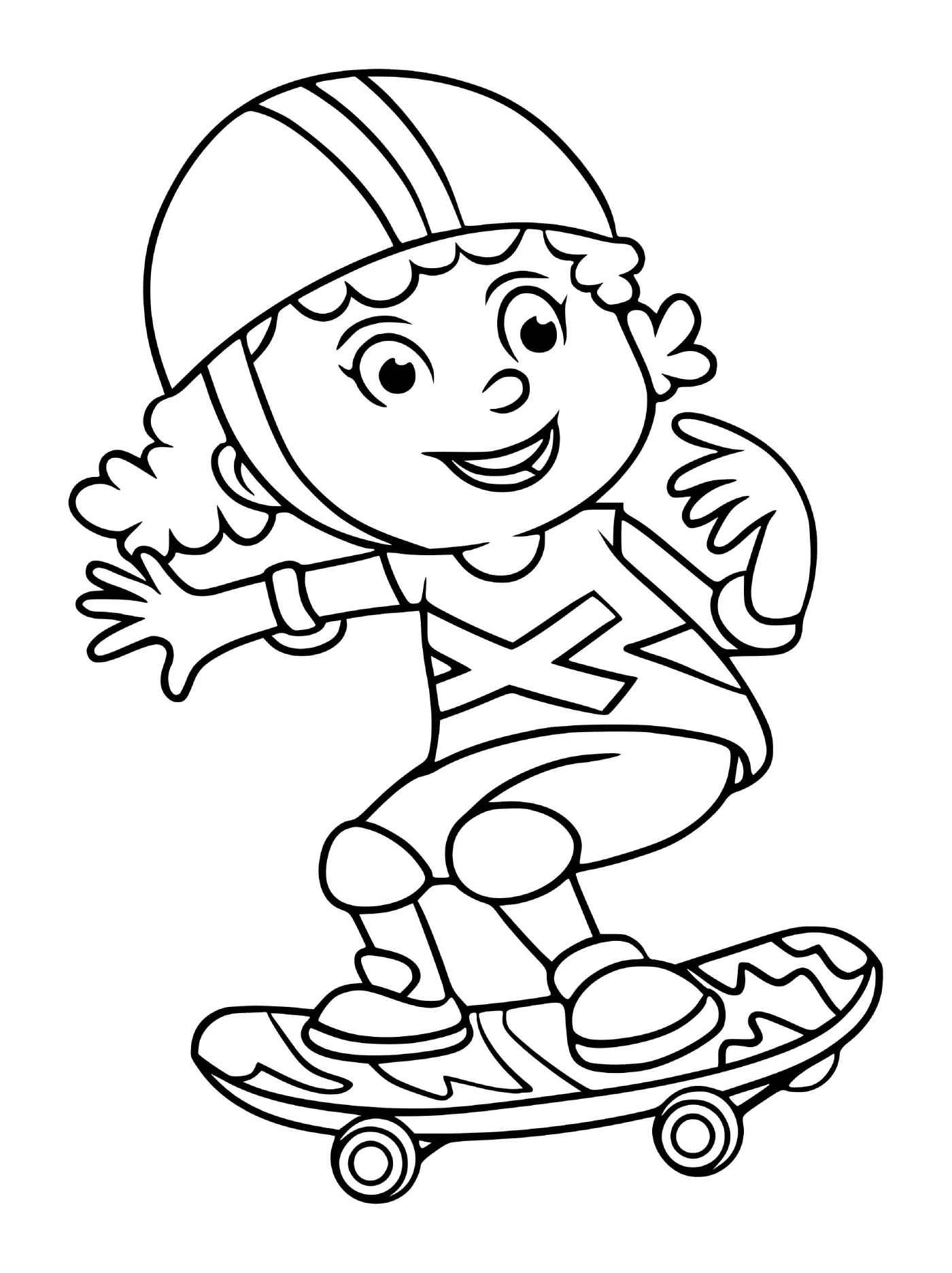  A girl on a skateboard 