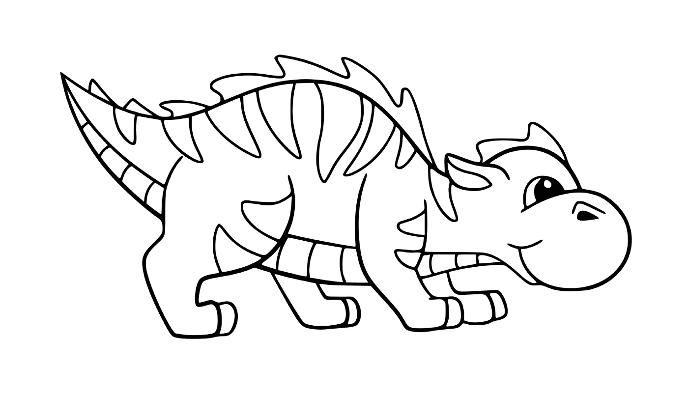  Un dinosauro divertente per i bambini da disegnare 