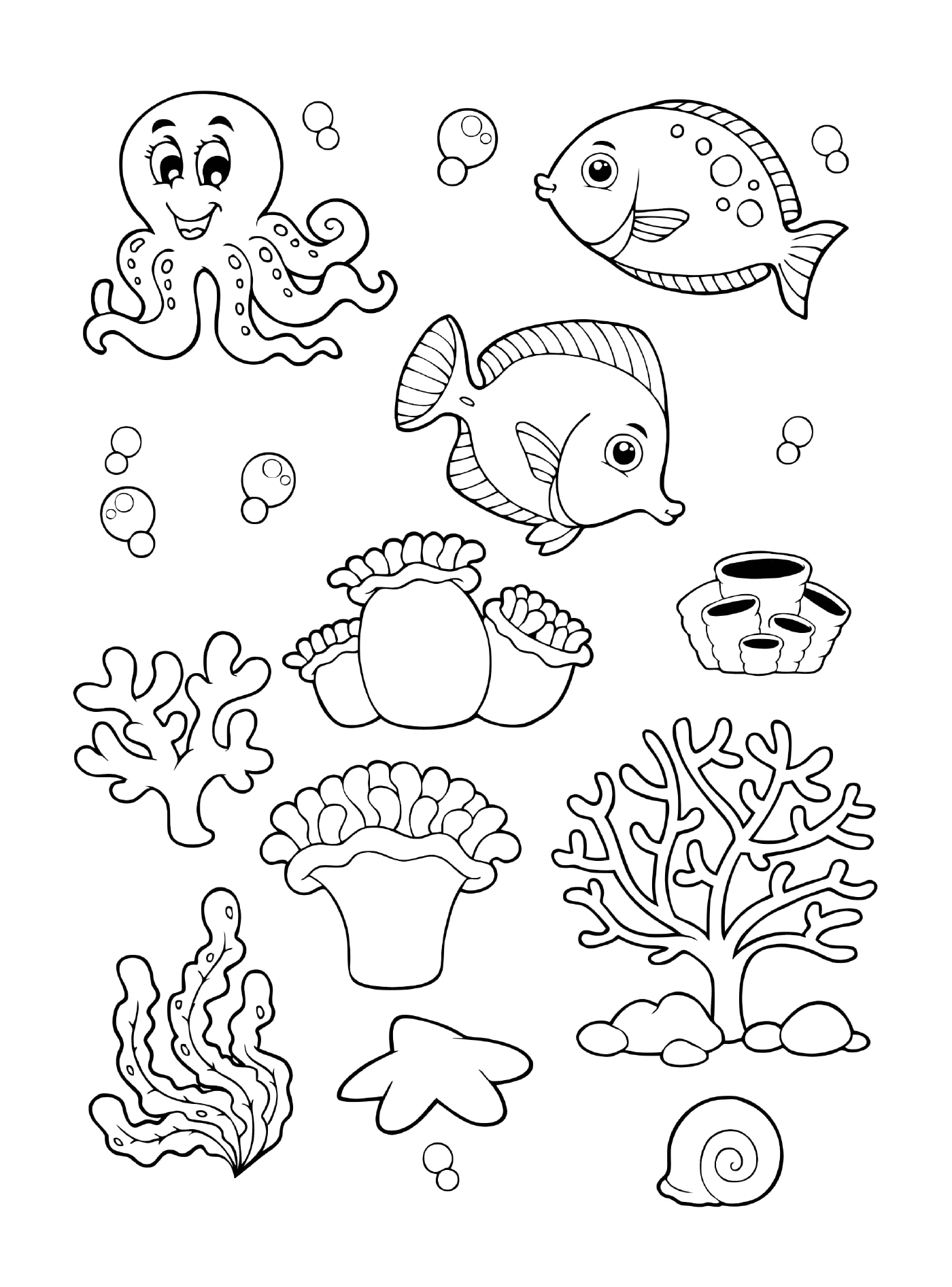  Eine Sammlung von Meerestieren für Kinder 