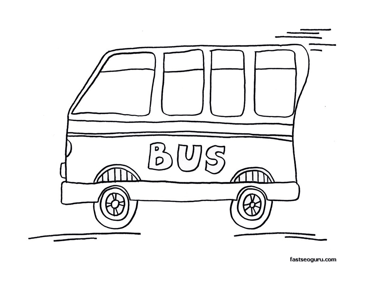  There's a bus on the road 