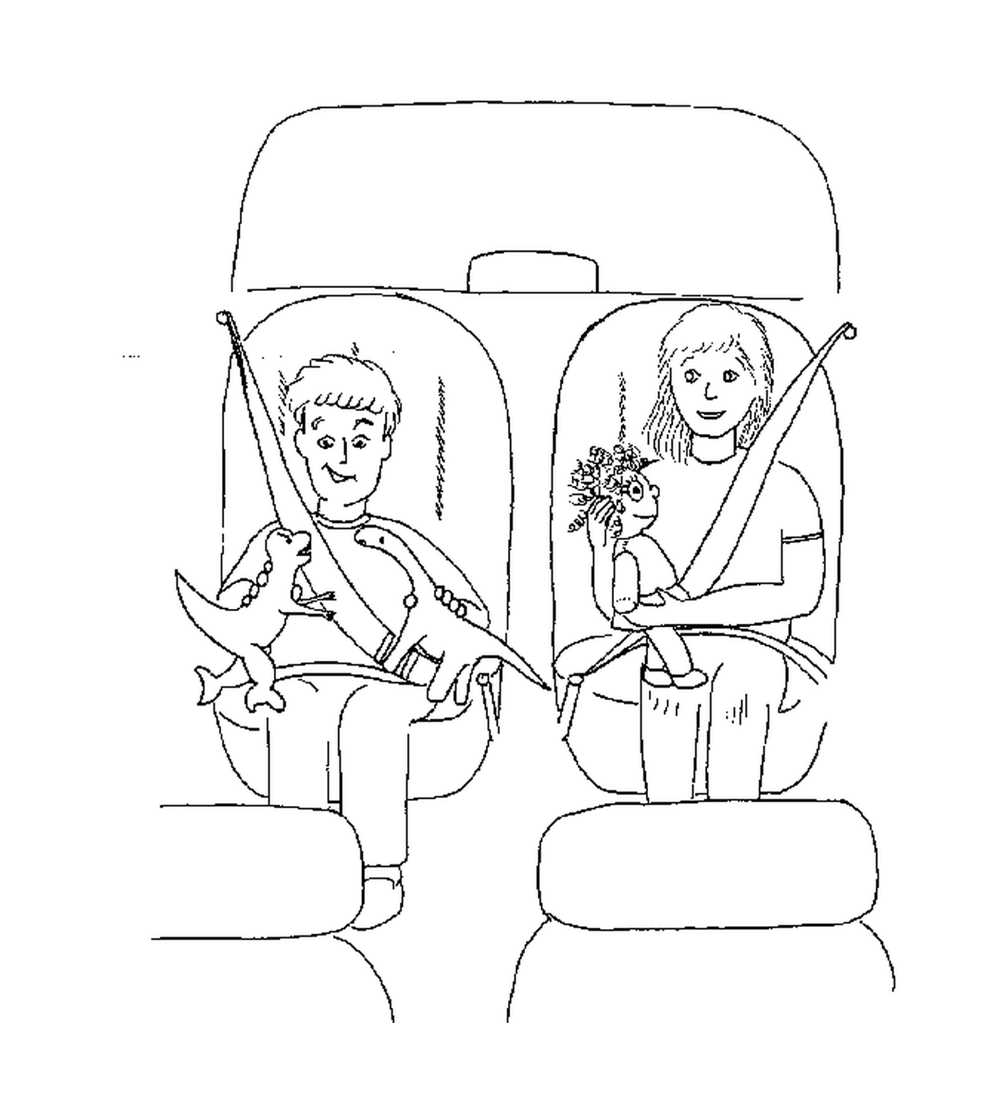  Two people are sitting in a car 