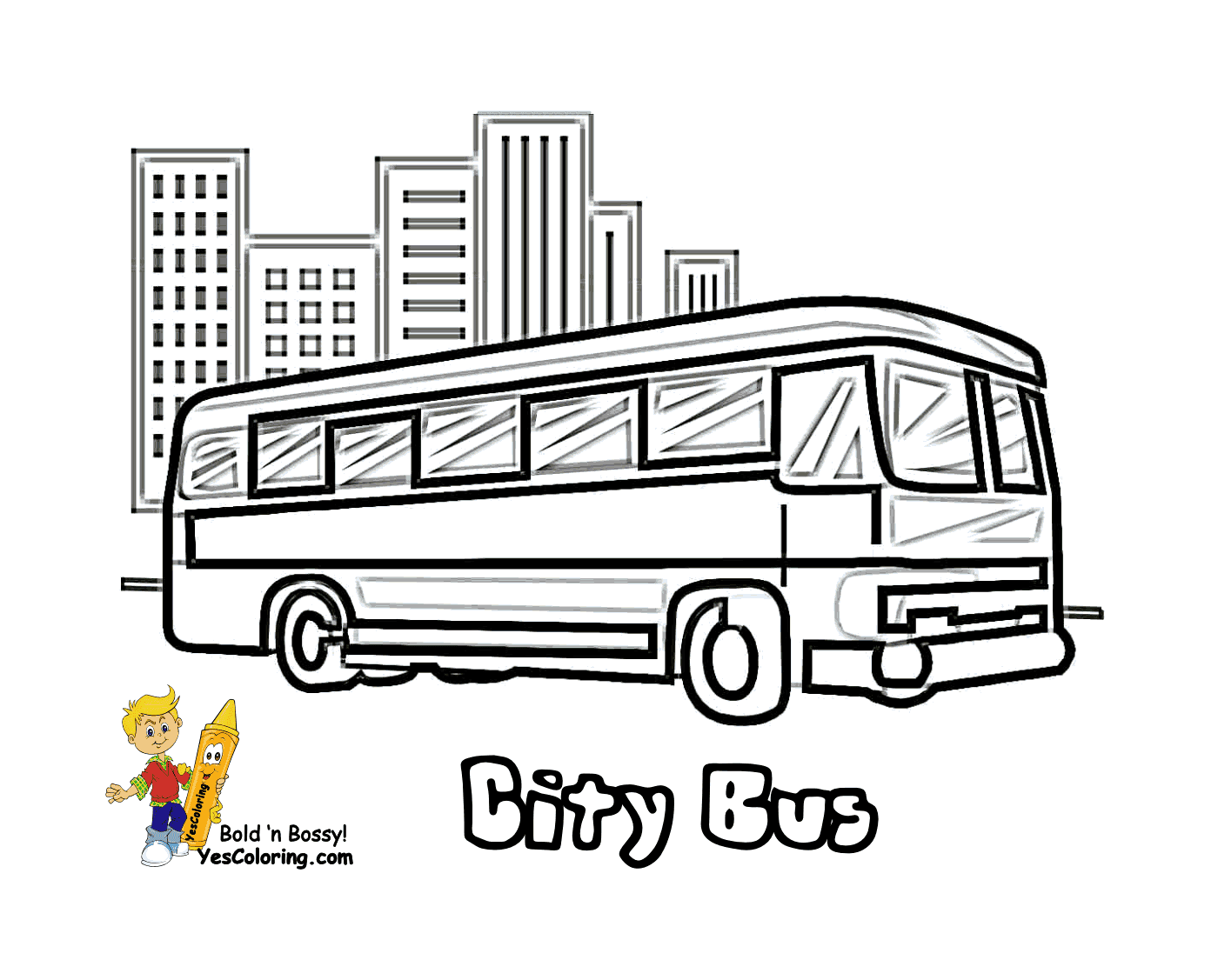  Ein Stadtbus fährt rund um die Stadt 