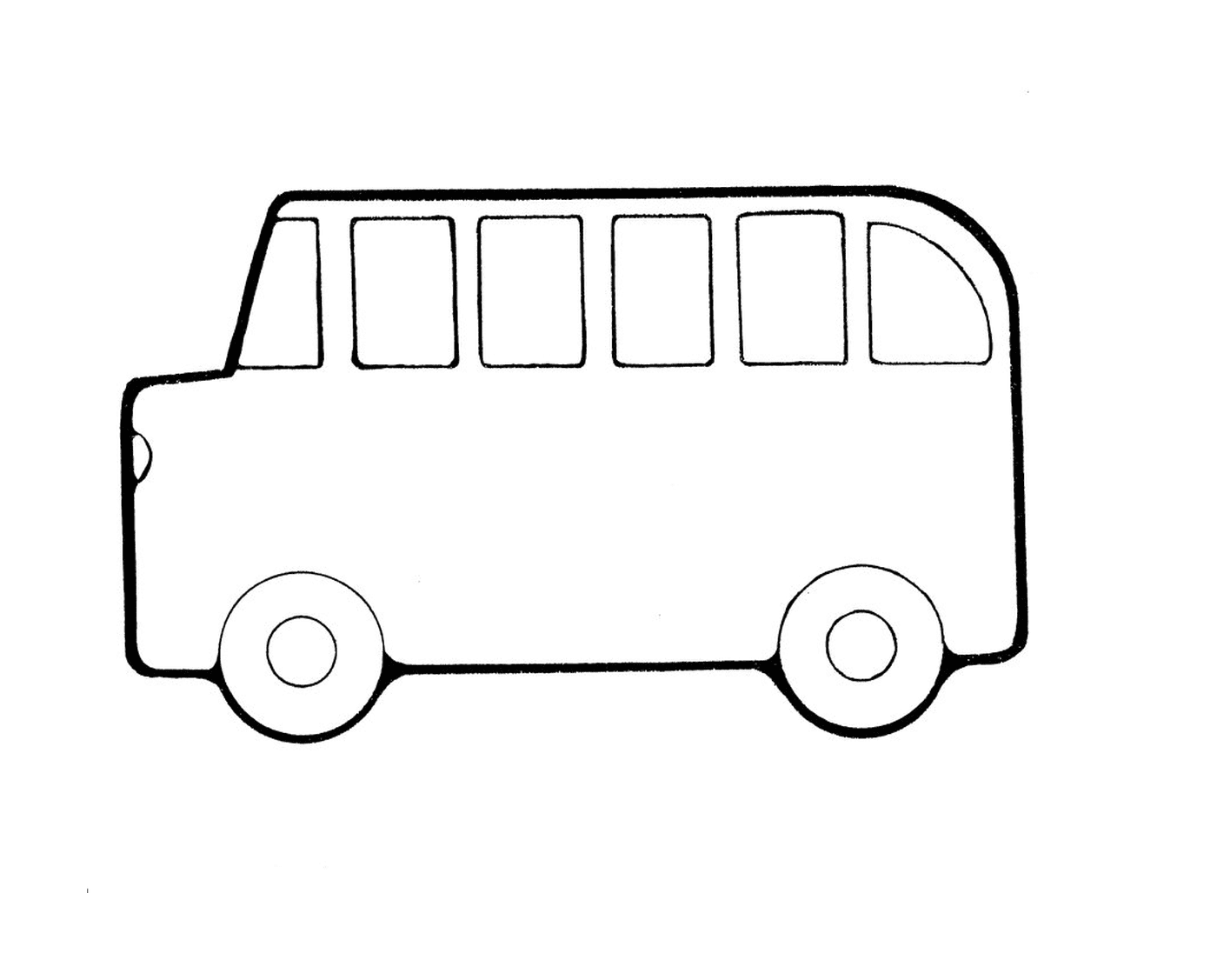  Ein Schulbus bewegt sich 