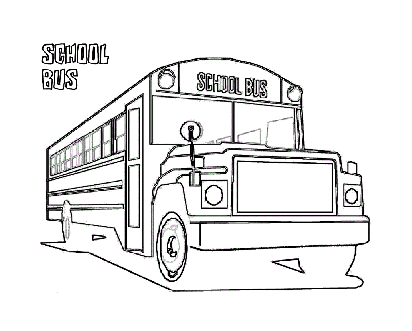  Ein Schulbus fährt zur Schule 