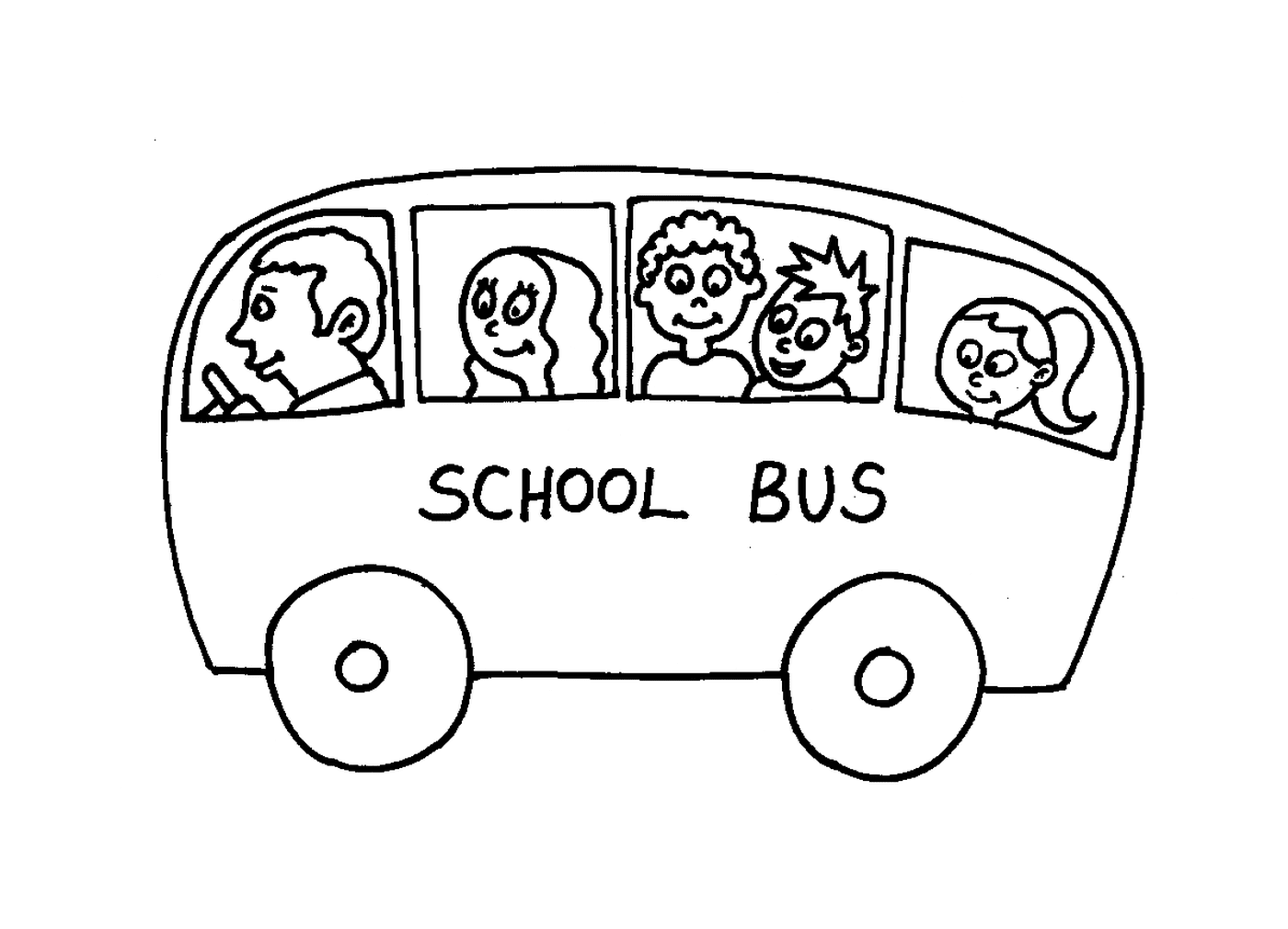  Uno scuolabus pieno di bambini 